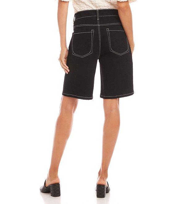 Karen Kane Stretch Denim Bermuda Shorts Product Image