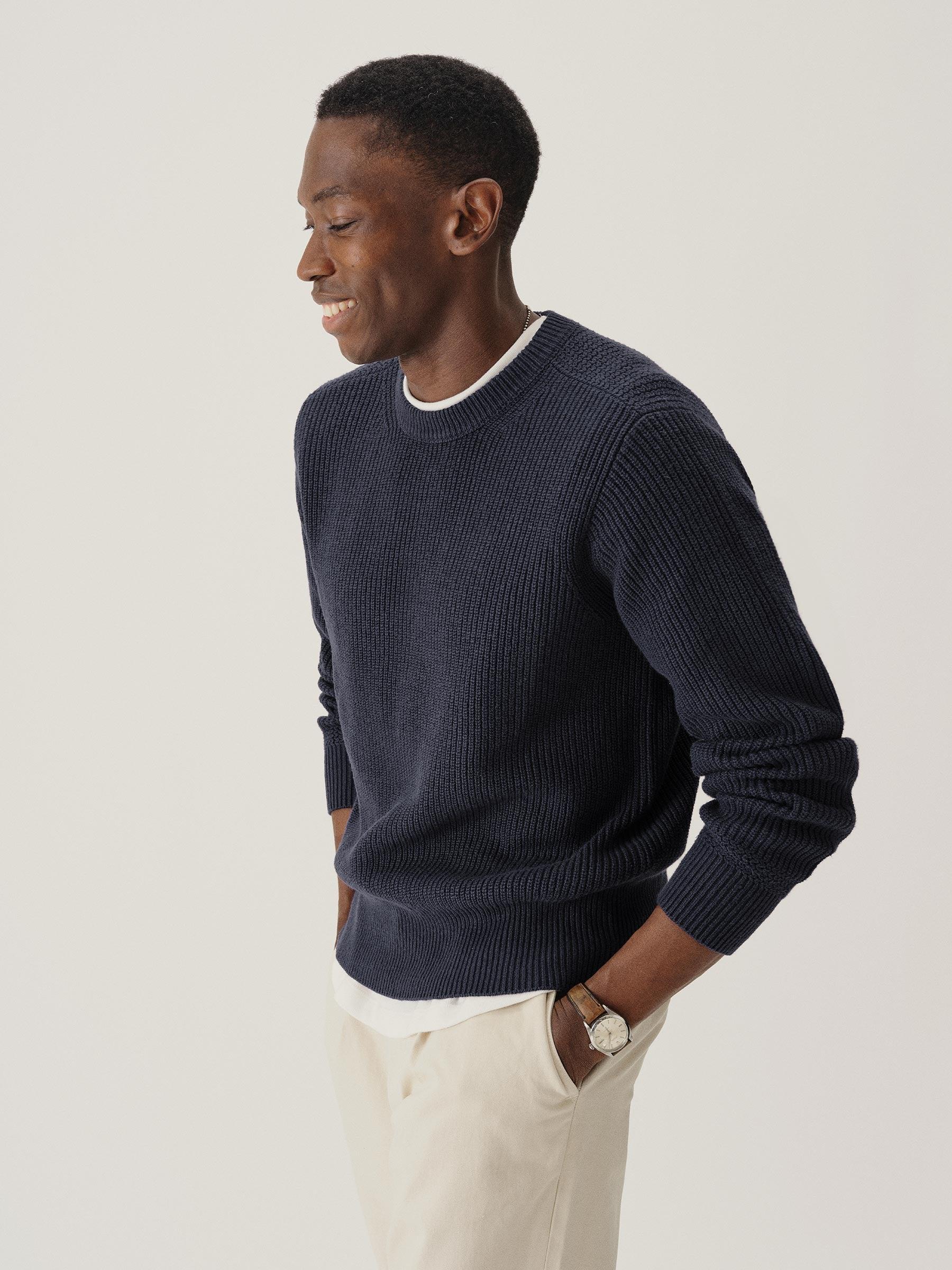 Tidal Indigo Seafarer Cotton Rib Crew Product Image