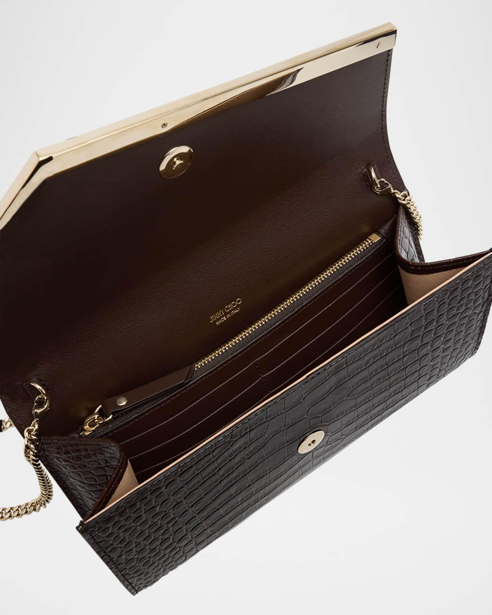 Emmie Croc-Embossed Leather Clutch Bag Product Image