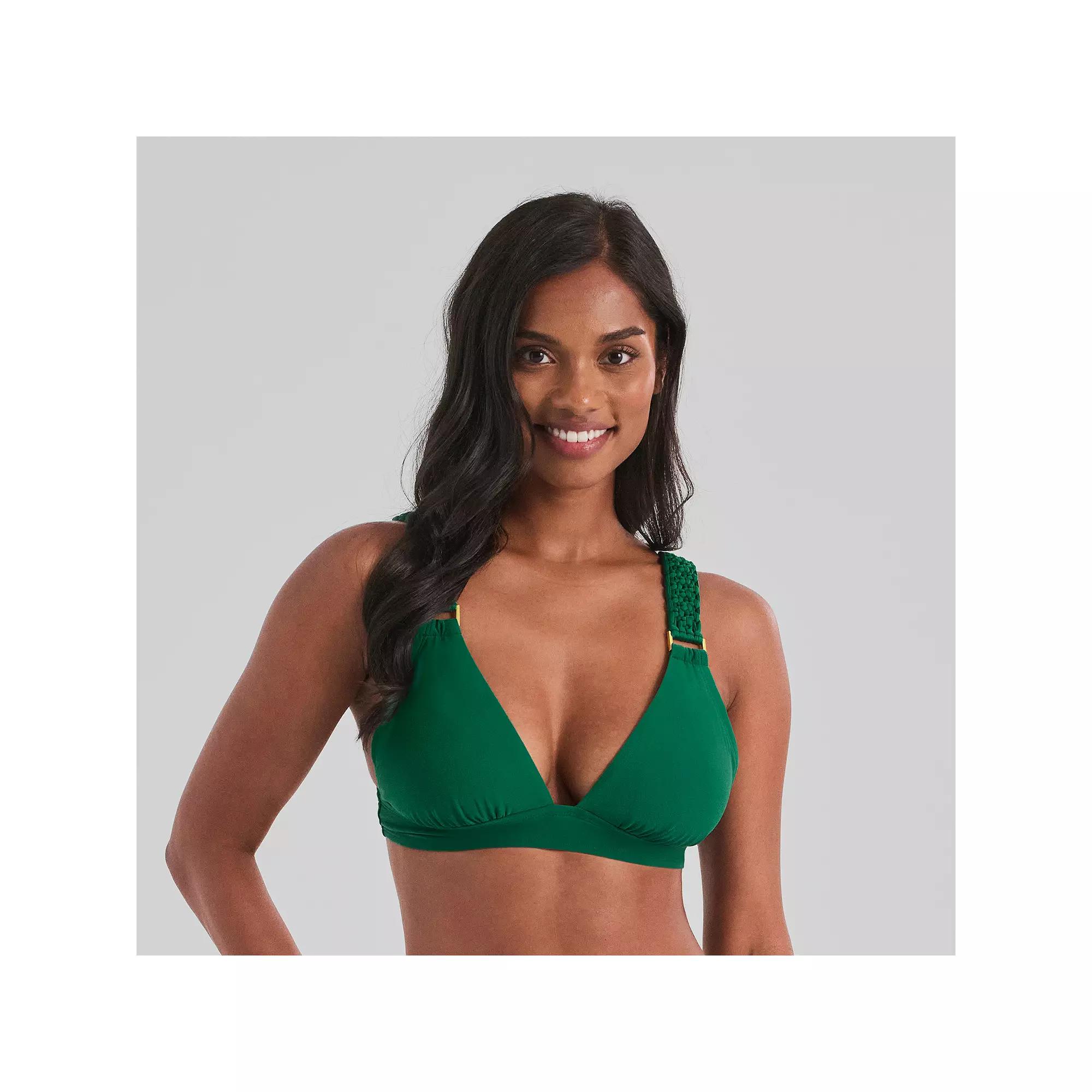Women's Freshwater Macrame Bra Swim Top, Size: Small, Macrame Green Product Image