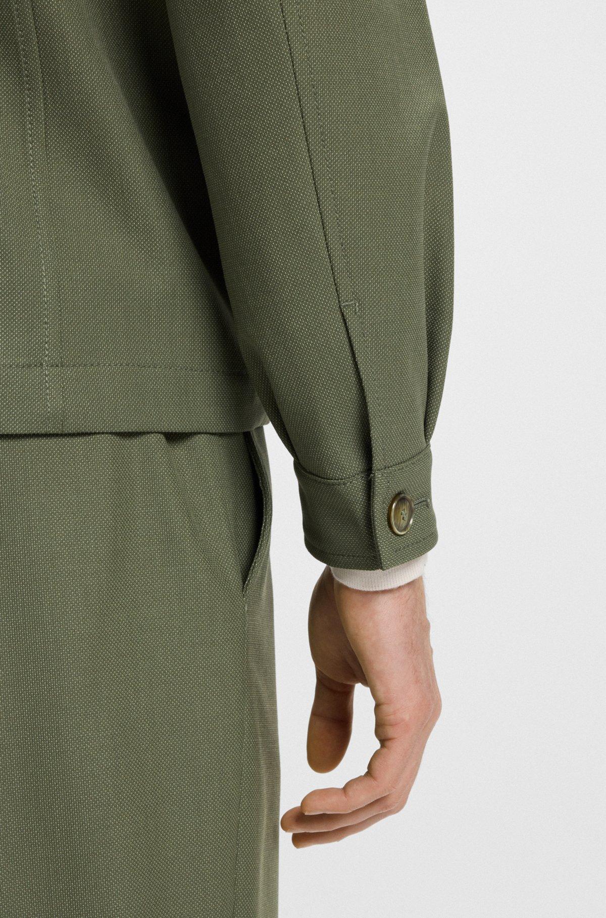 Relaxed-fit overshirt in machine-washable performance-stretch fabric Product Image