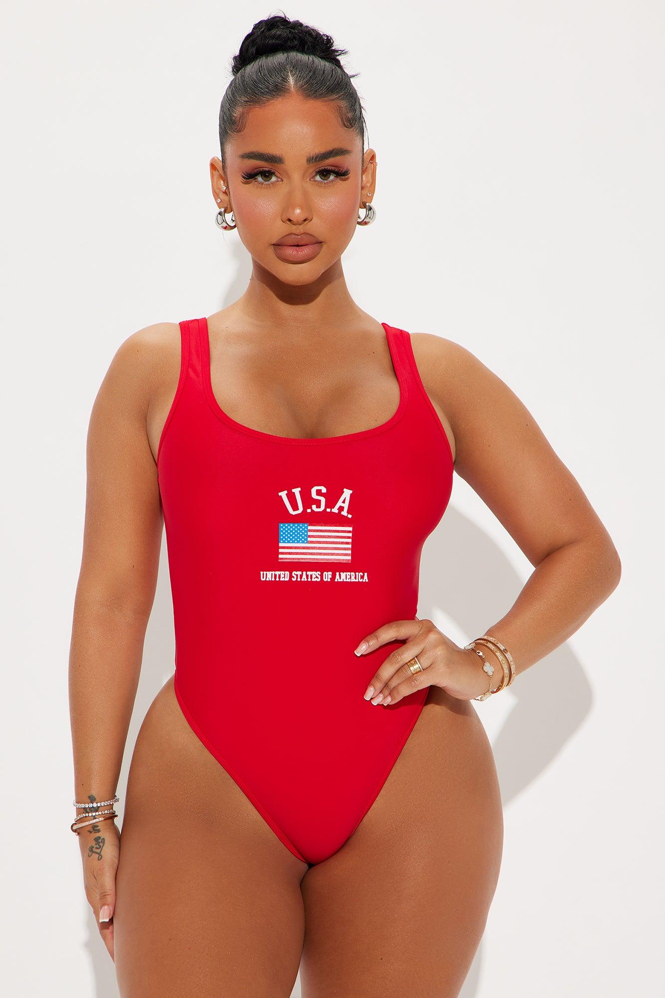USA Athletics 1 Piece Swimsuit - Red/combo Product Image
