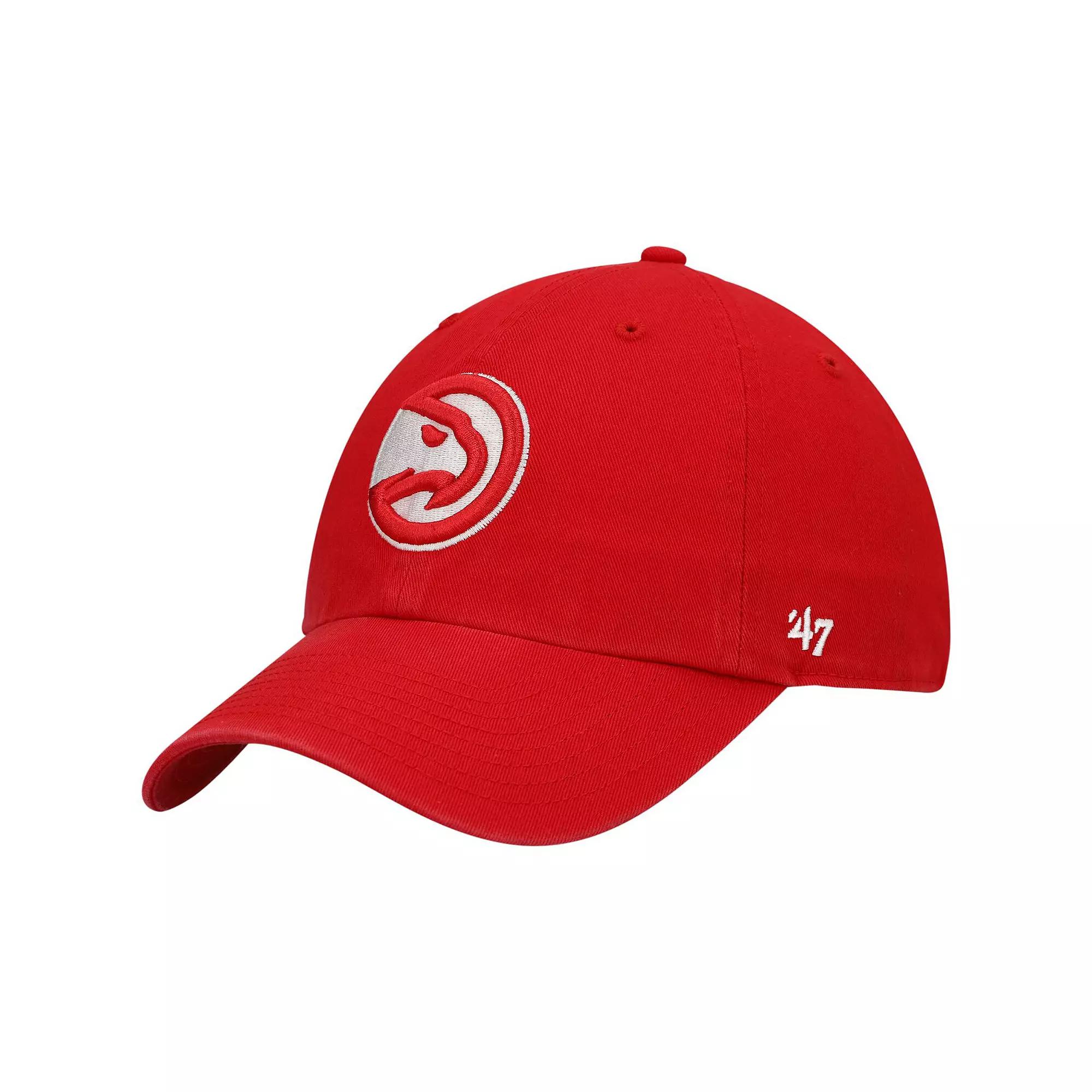 Men's '47 Red Atlanta Hawks Team Clean Up Adjustable Hat Product Image