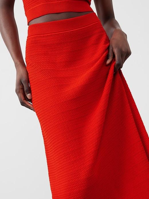 Textured Midi Sweater Skirt Product Image