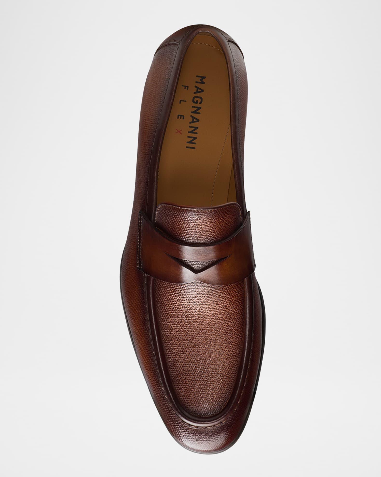 Men's Dumas Textured Leather Penny Loafers Product Image