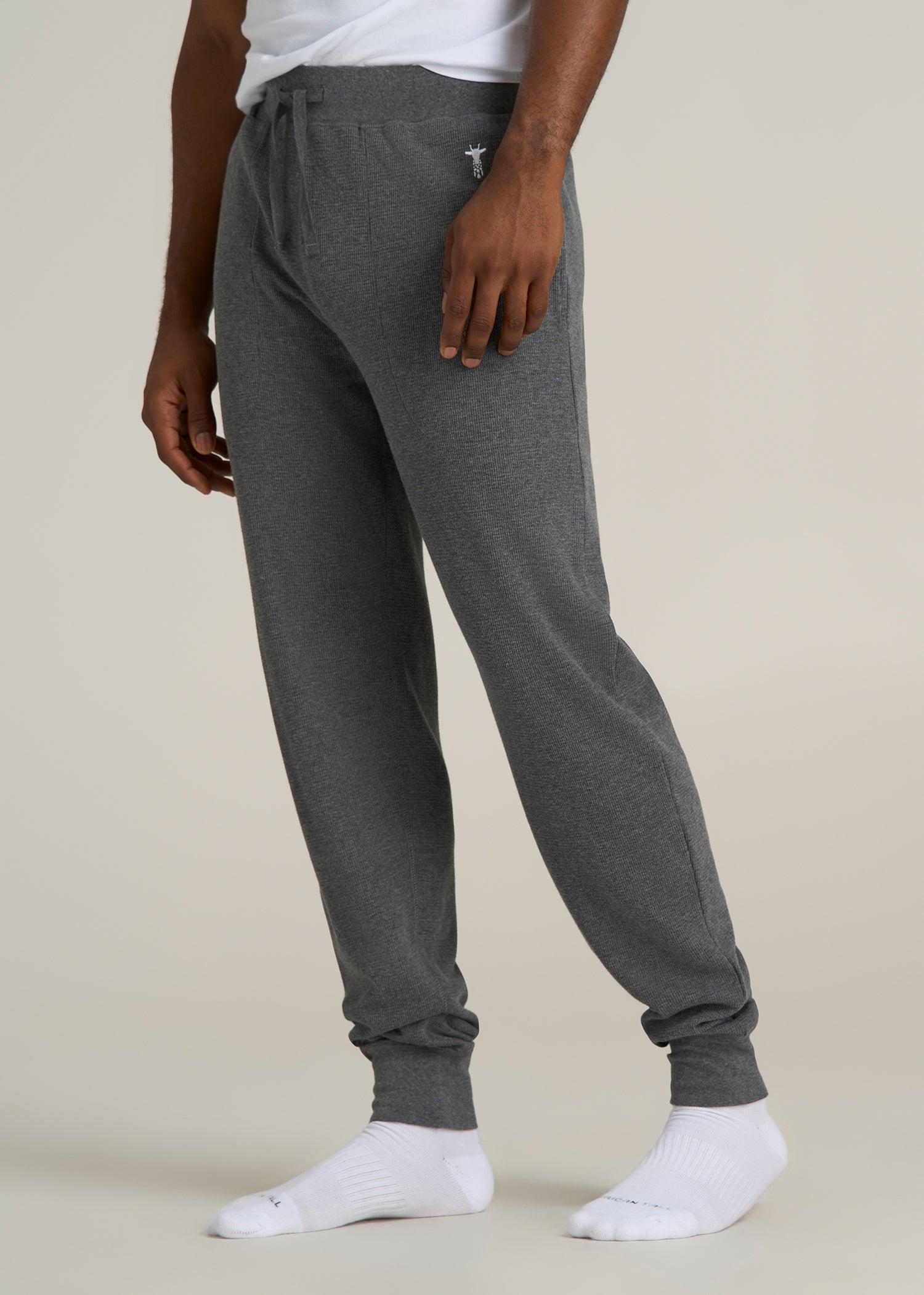 Waffle-Knit Lounge Jogger for Tall Men in Stone Grey Mix Male Product Image