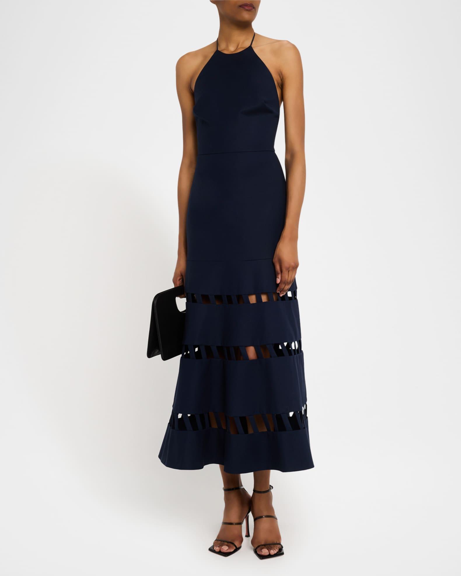 Janessa Cut-Out Halter Midi Dress Product Image