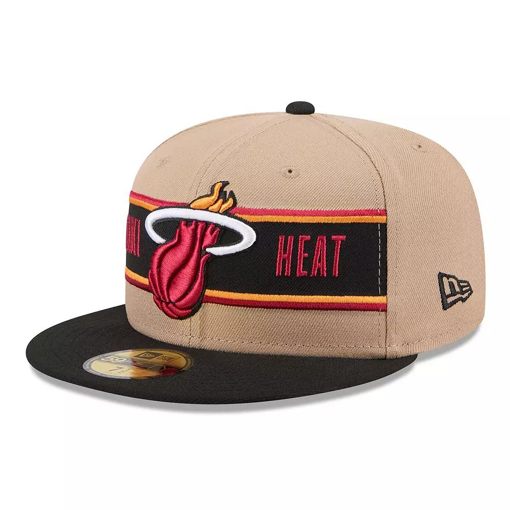 Men's New Era Tan/Black Miami Heat 2024 NBA Draft 59FIFTY Fitted Hat, Size: 7 1/4, Team Product Image