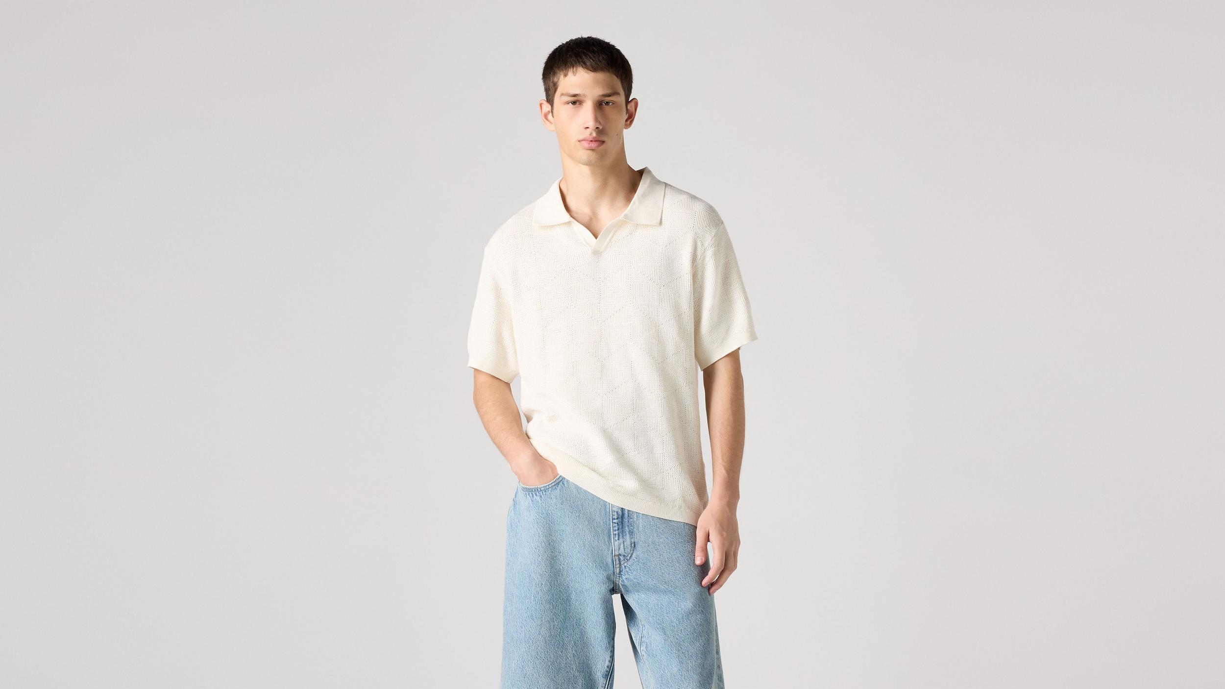 Open Collar Sweater Polo Product Image