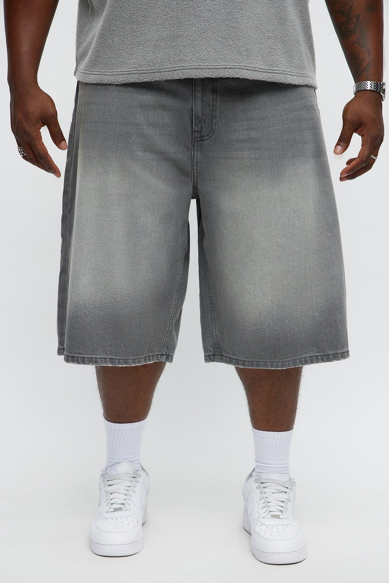 Baggy Shadowline Denim Short - Grey Product Image