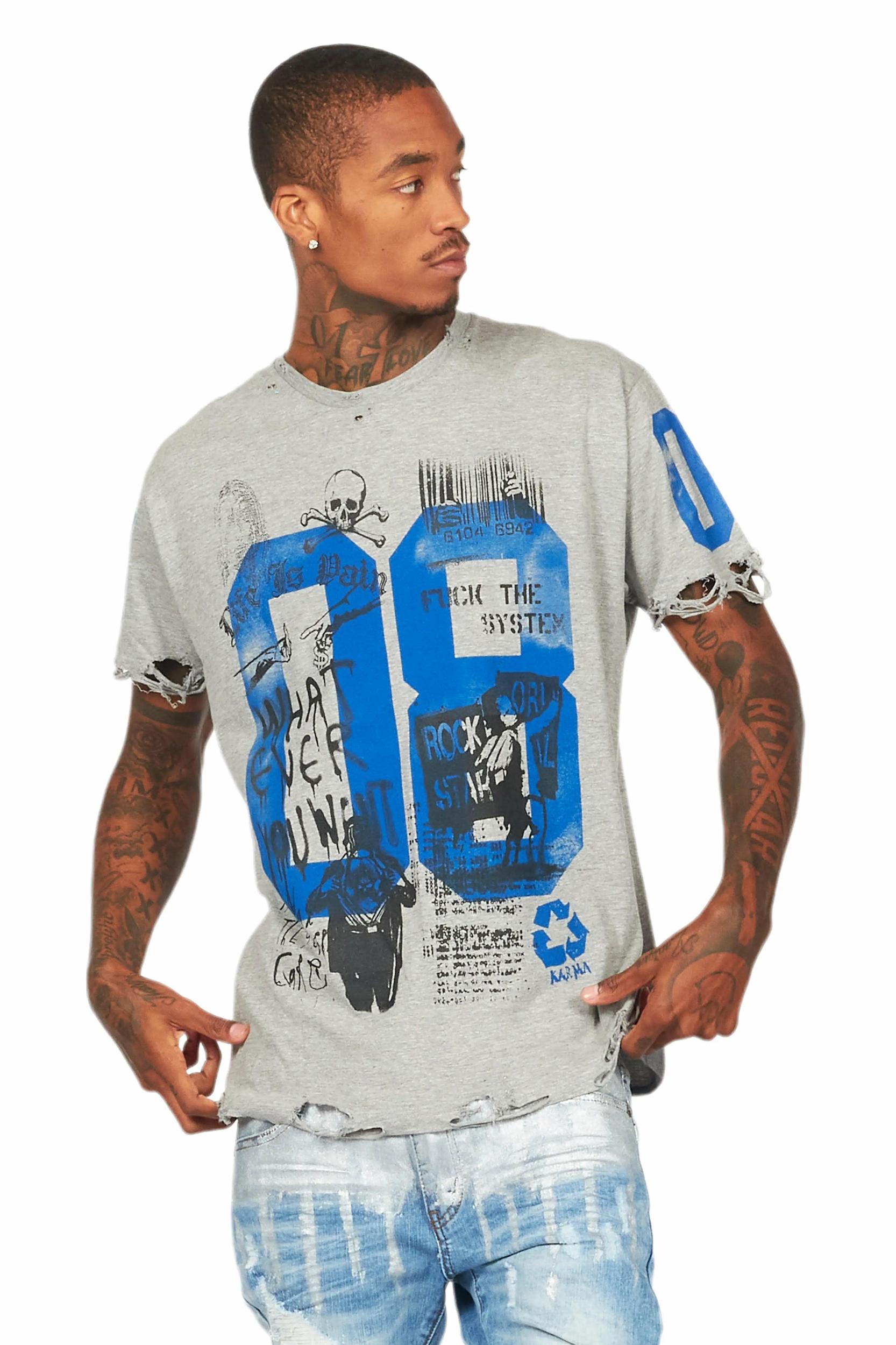 Kammile Heather Grey Oversized T-Shirt Female Product Image