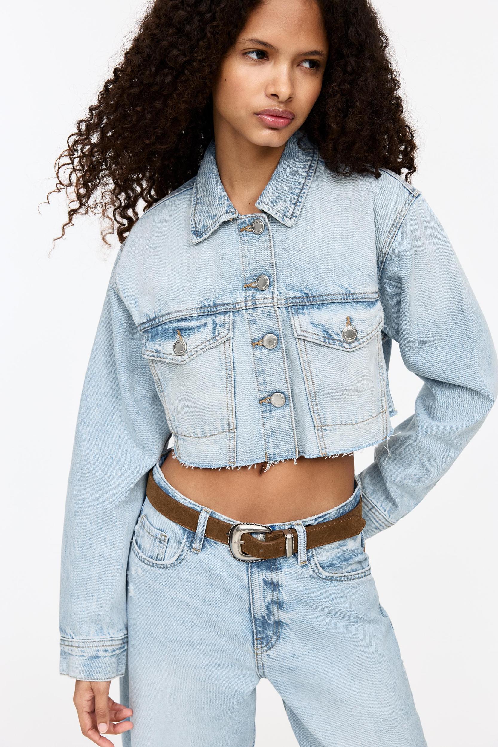 Cropped denim jacket Product Image
