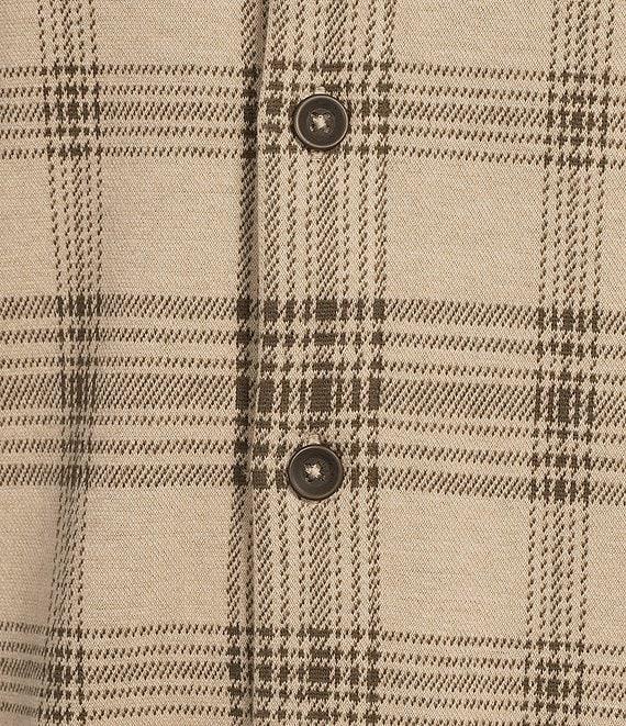 Cremieux Herbisse Jaquard Plaid Coatfront Knit Long Sleeve Woven Shirt Product Image