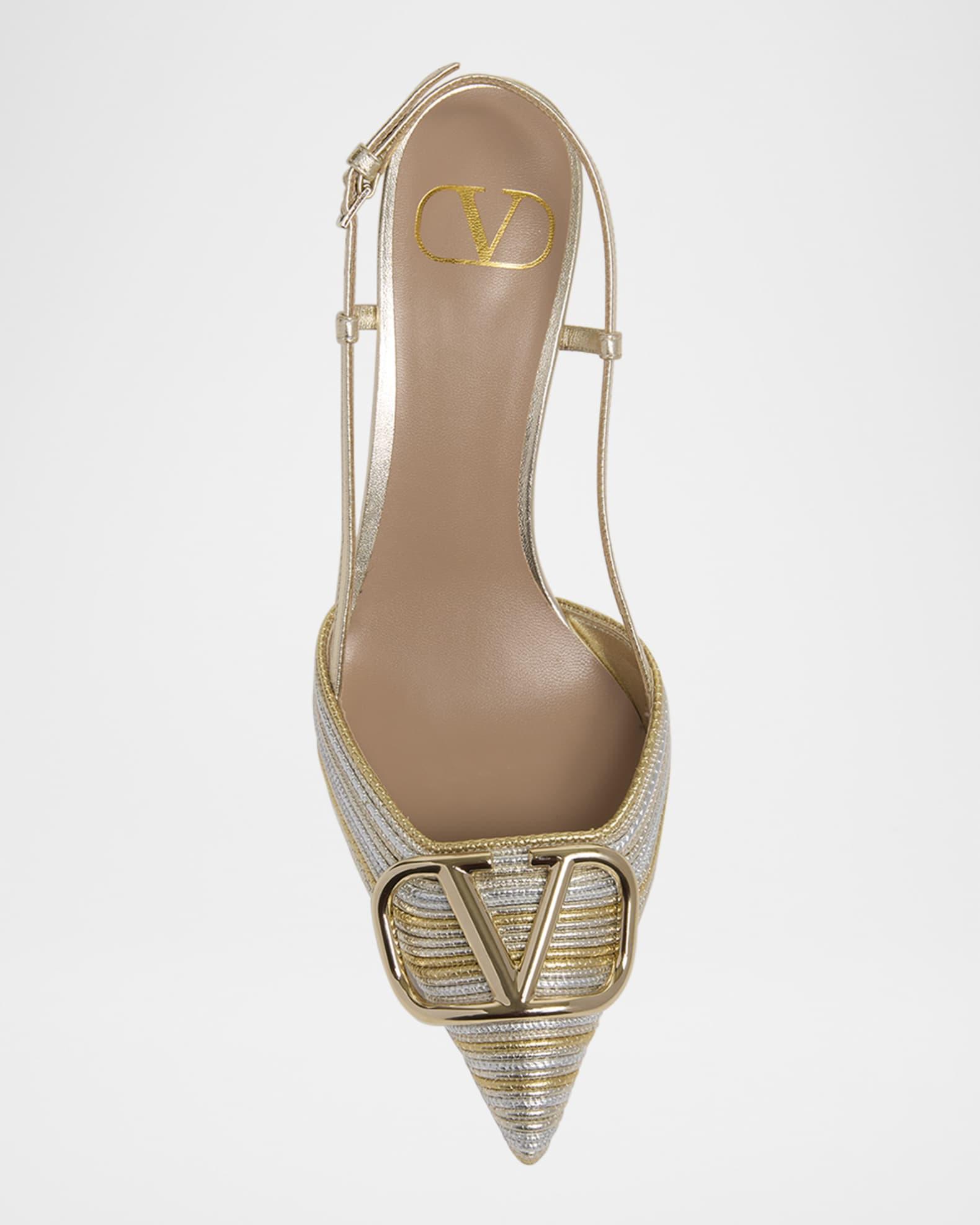 VLogo Two-Tone Metallic Slingback Pumps Product Image