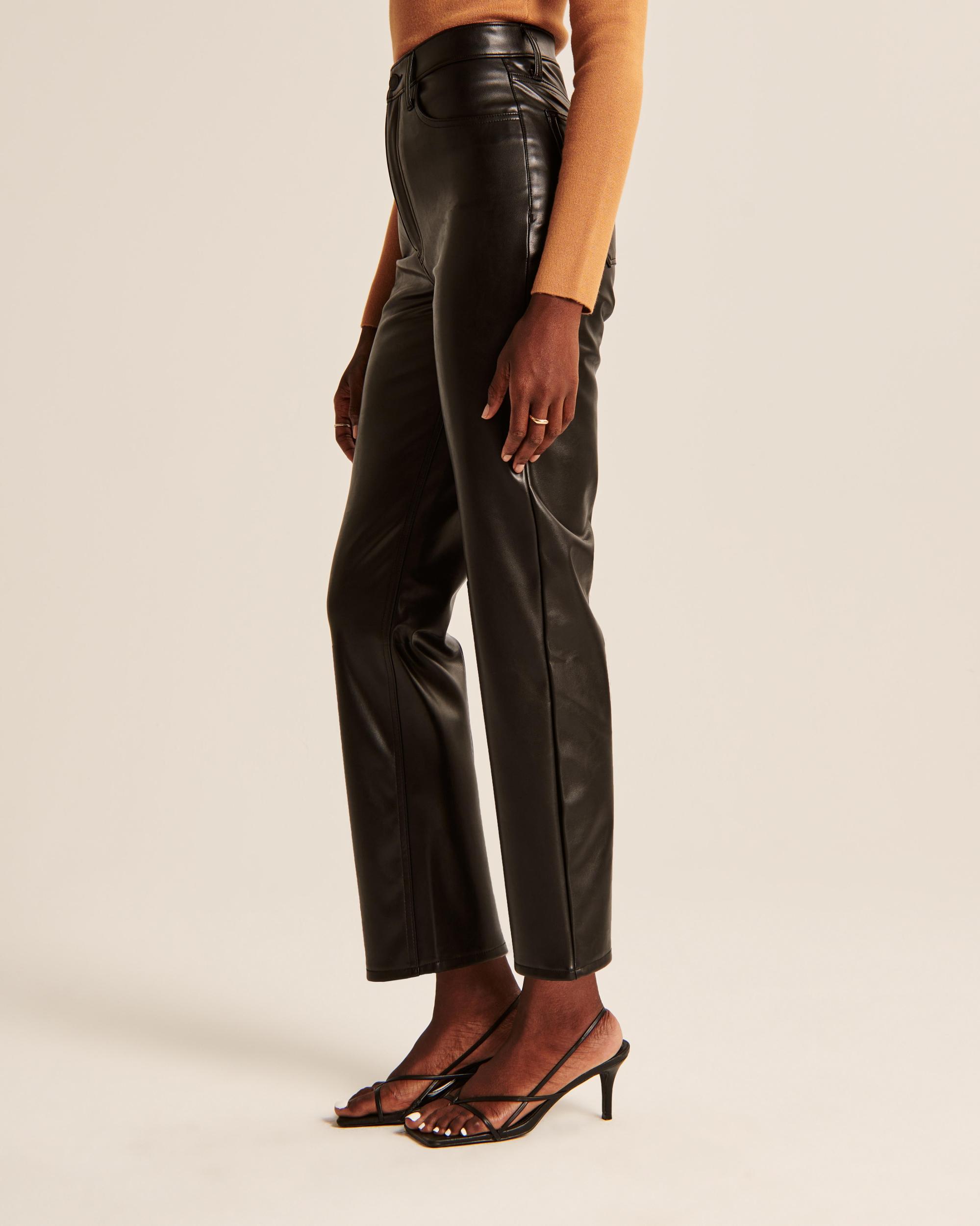 Vegan Leather Ankle Straight Pant Product Image