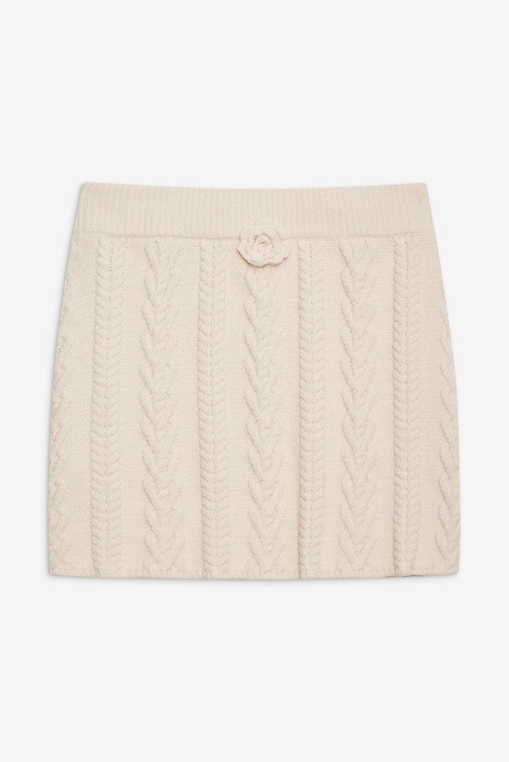 Martina Knit Mini Skirt — White Product Image