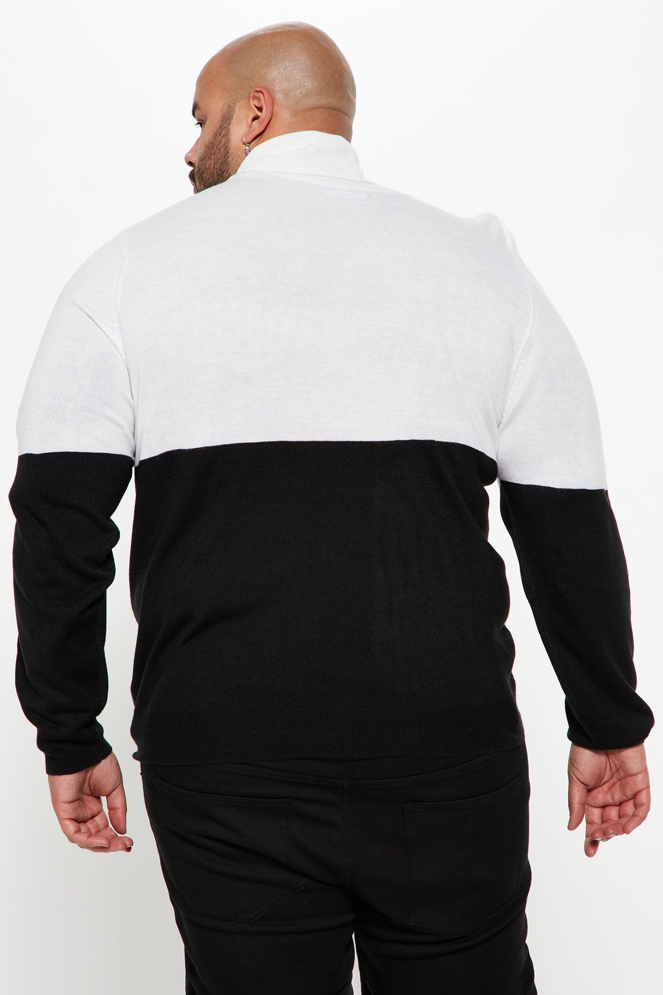 DeAngelo Colorblocked Turtleneck Sweater - Black/White Male Product Image