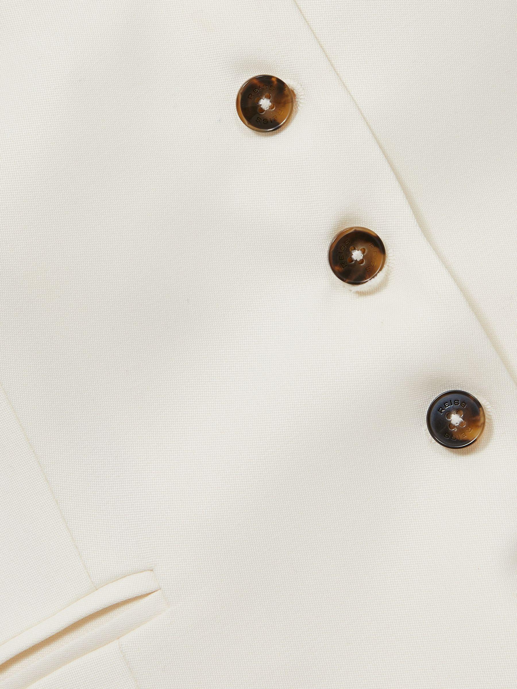 Single Breasted Tailored Waistcoat in Cream Product Image