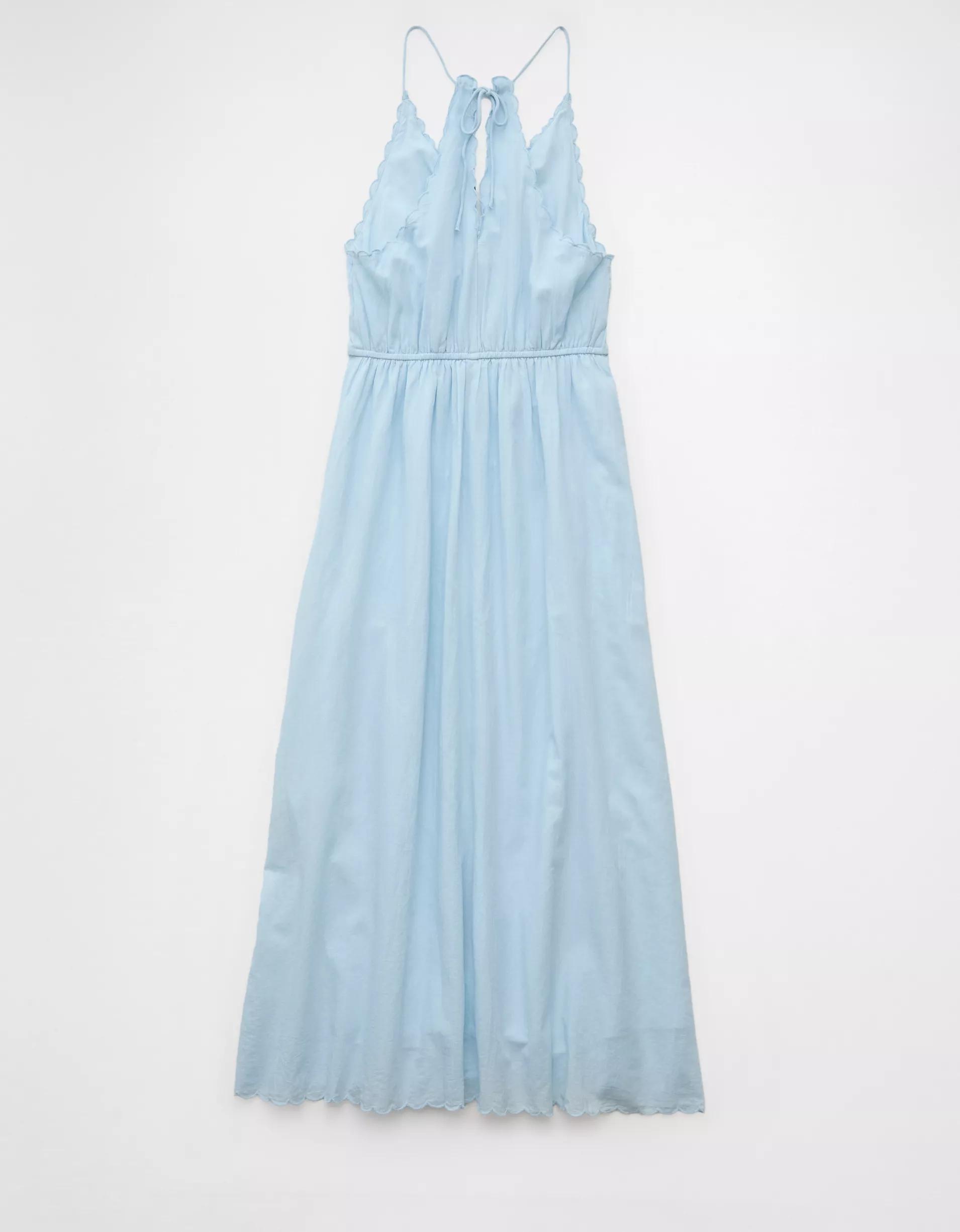 AE V-Neck Embroidered Midi Dress Product Image