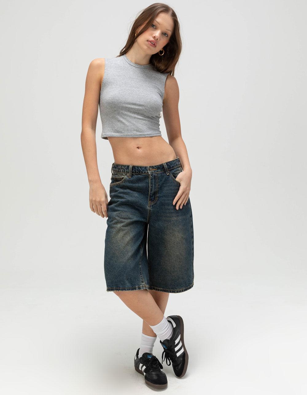 TILLYS Womens Muscle Tank Top - HEATHER GRAY Product Image