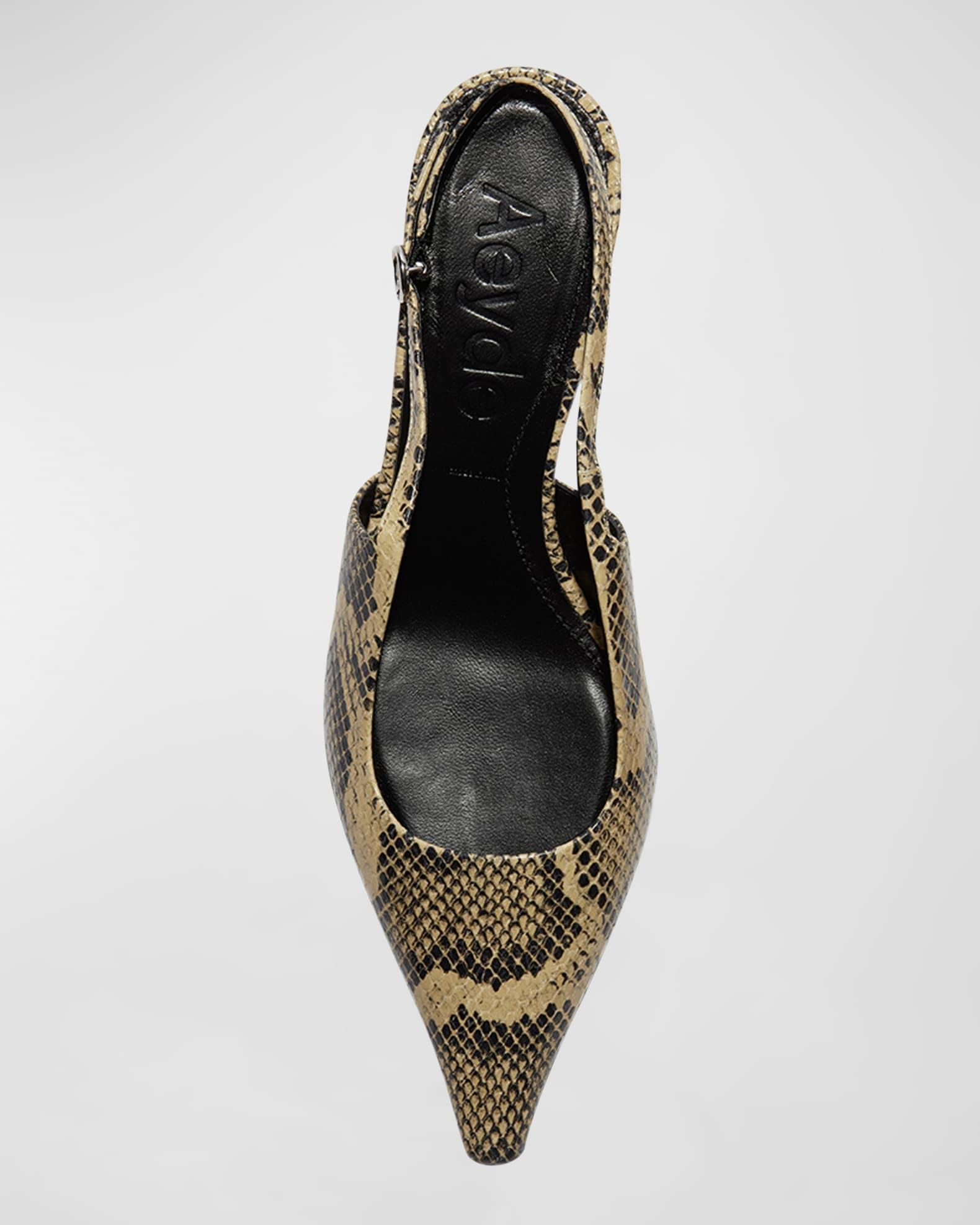 Catrina Snake-Embossed Slingback Pumps Product Image