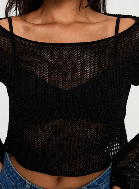 Cafe Pari Sweater Black Product Image