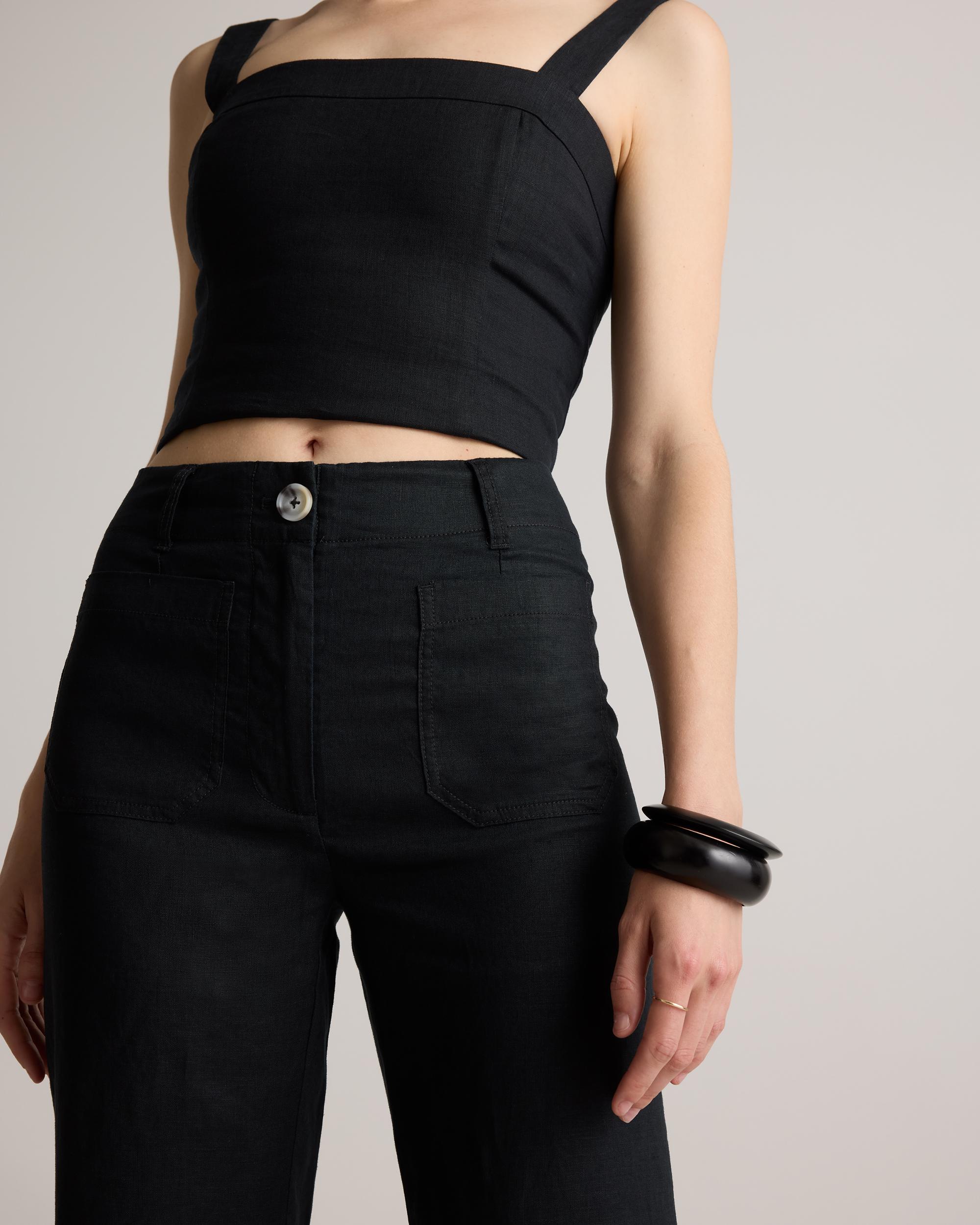 Quince | Women's 100% European Linen Patch Pocket Wide Leg Pants Product Image