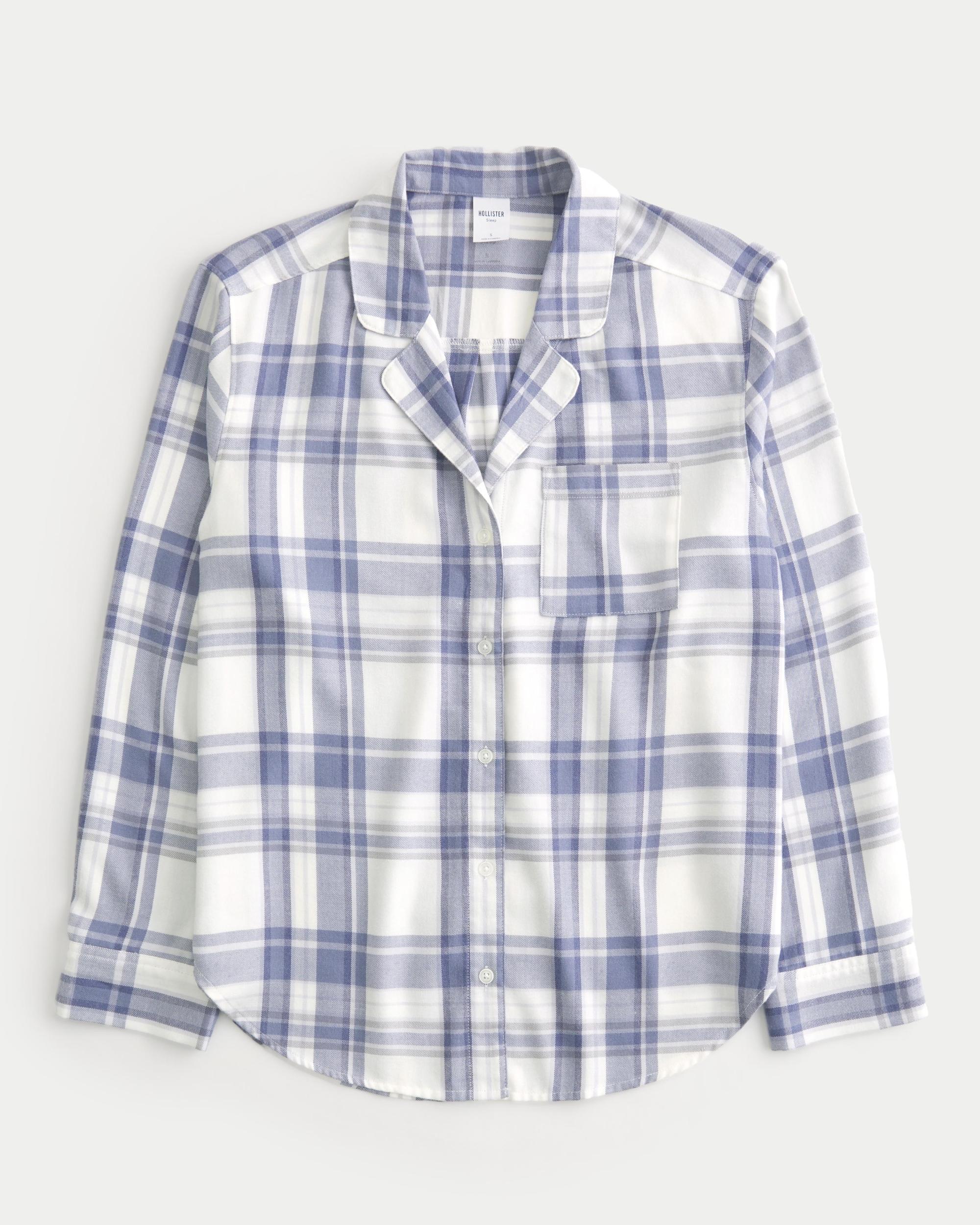 Long-Sleeve Flannel Pajama Top Product Image