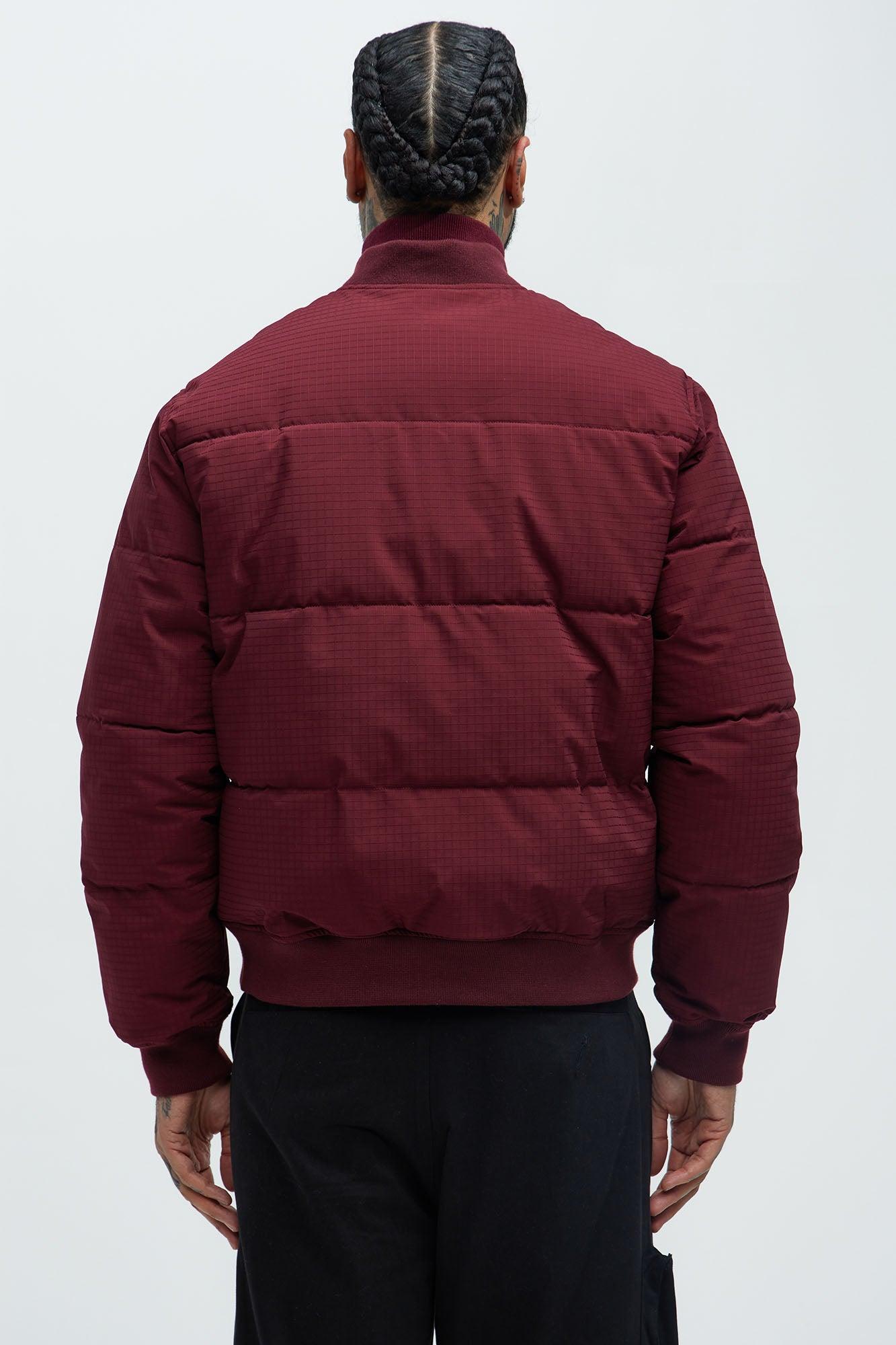 Deon Bomber Jacket - Burgundy Product Image