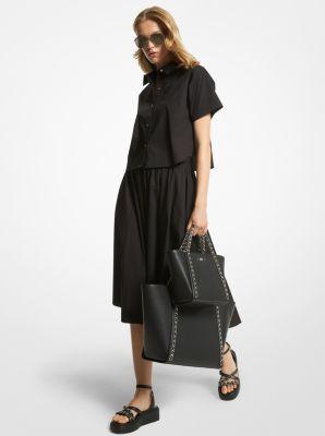 Stretch Organic Cotton Poplin Cropped Shirt Product Image