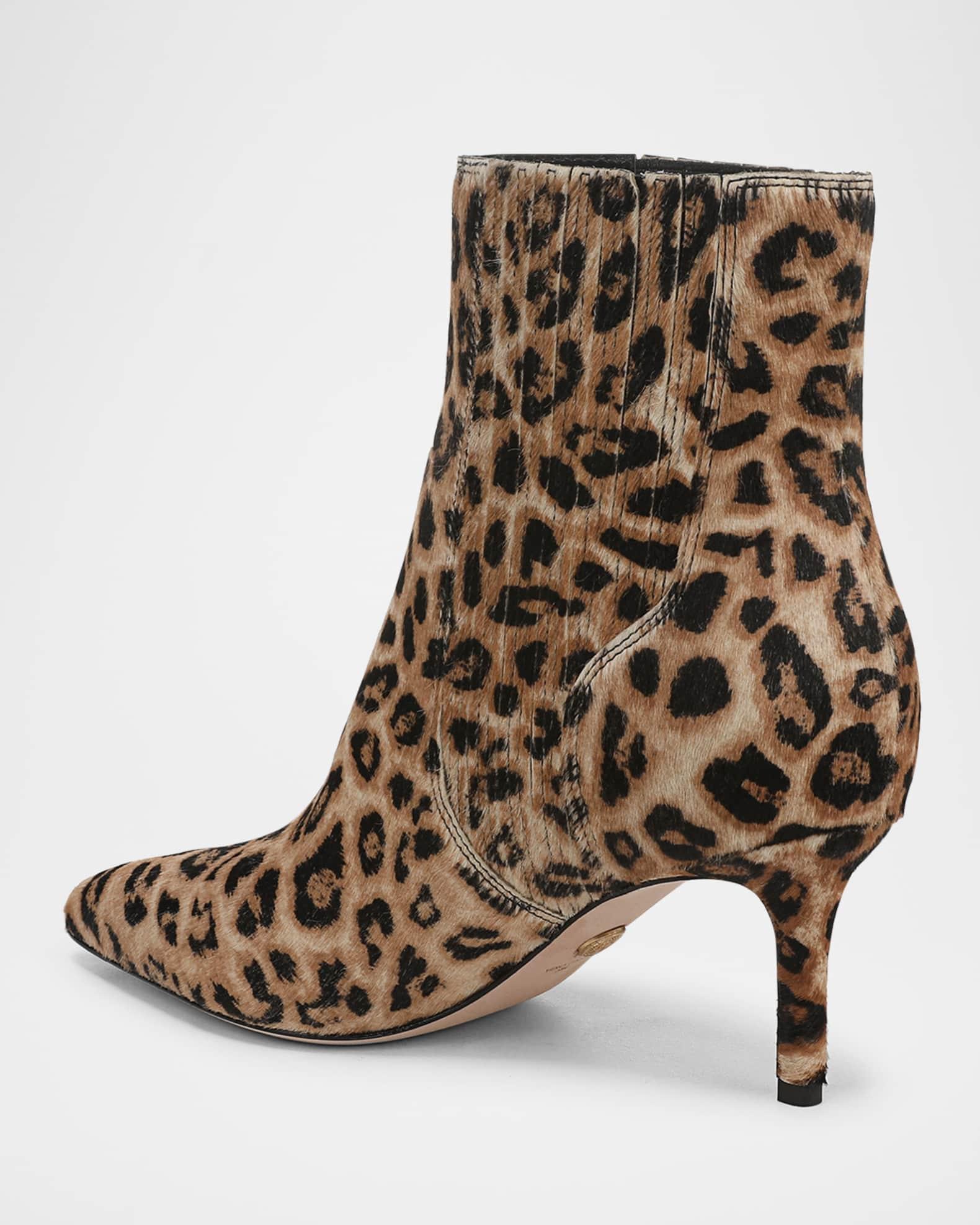 Leopard-Print Pony Hair Chelsea Ankle Booties Product Image