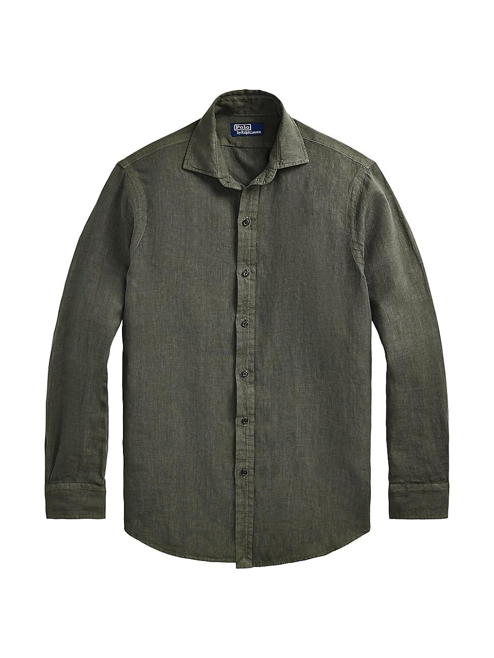 Mens Classic-Fit Linen Shirt Product Image