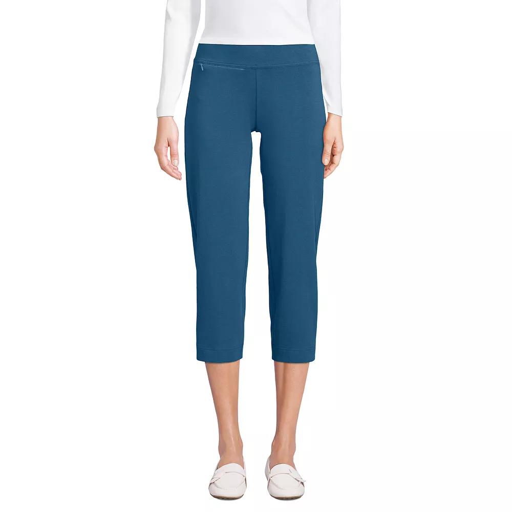 Women's Lands' End Starfish Straight-Leg Pull-On Crop Pants, Size: Large Tall, Evening Blue Product Image
