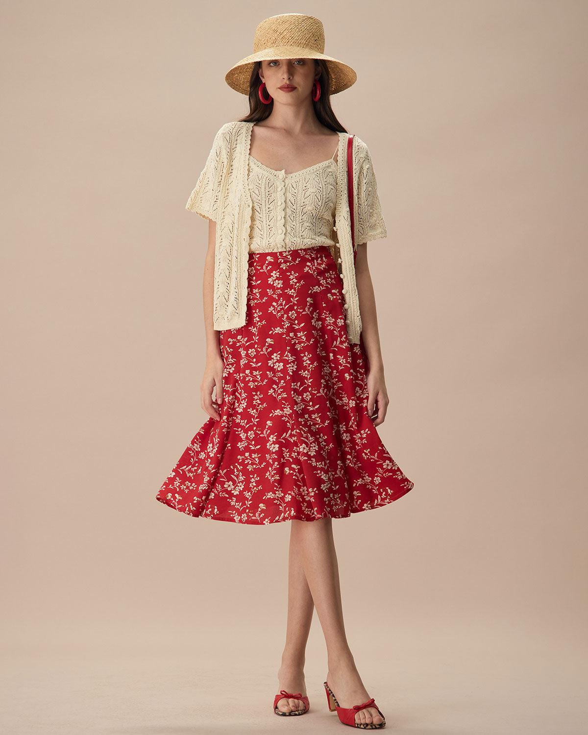 The Beige V Neck Pointelle Button Knit Cardigan Product Image