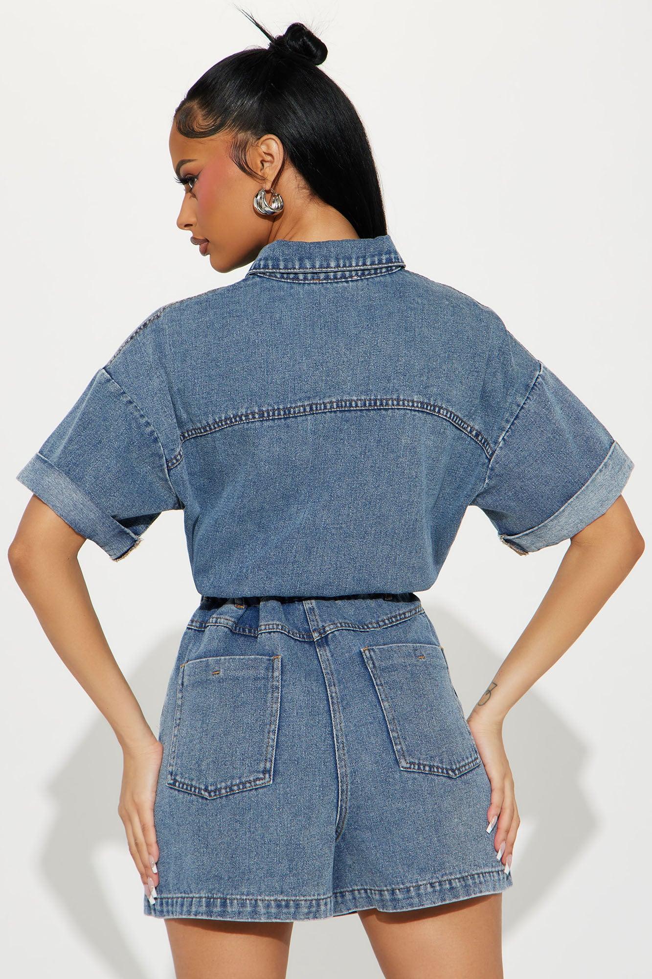 Everyday Denim Romper - Light Wash Product Image
