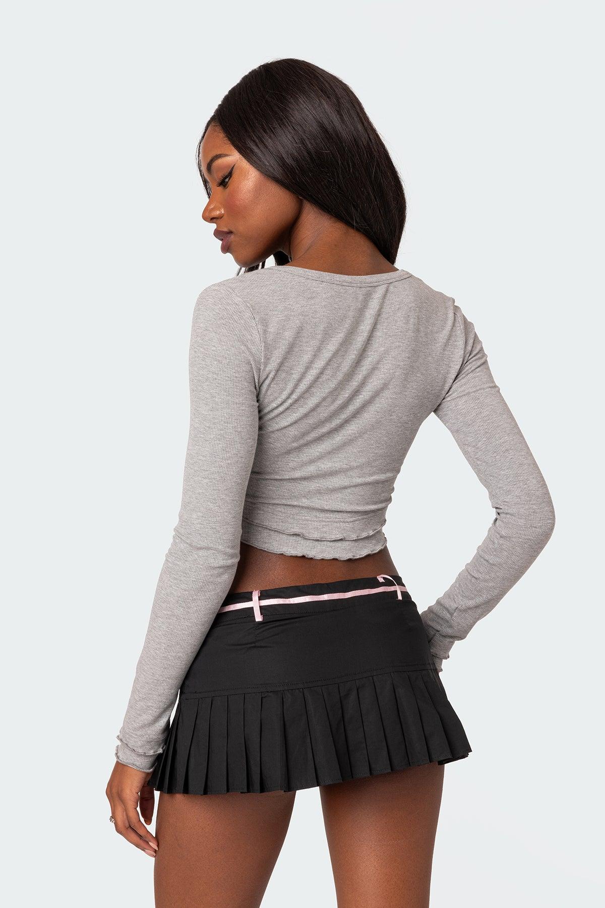 Yara Ribbed Ruffle Hem Top Product Image