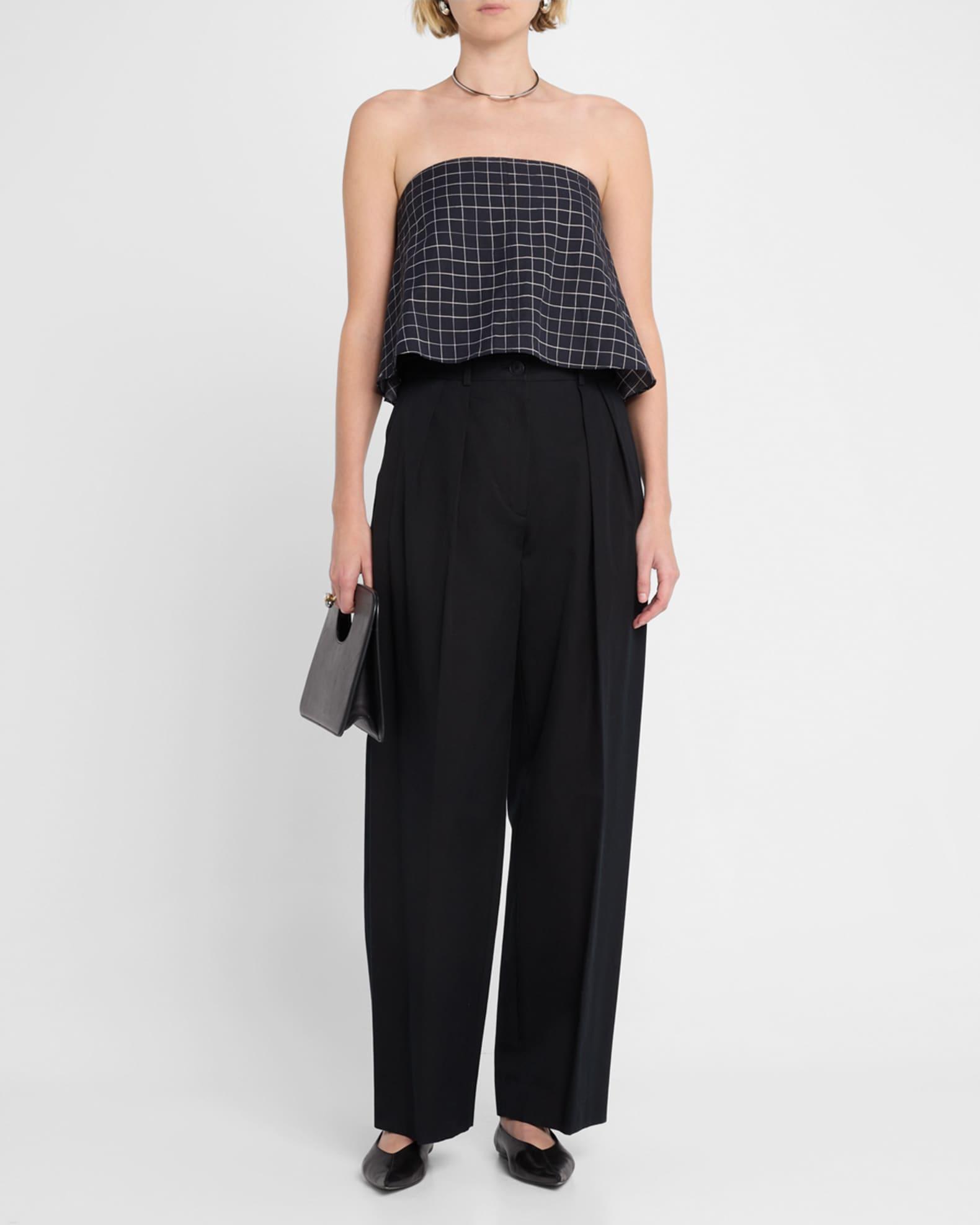 Strapless Tie-Back Plaid Top Product Image