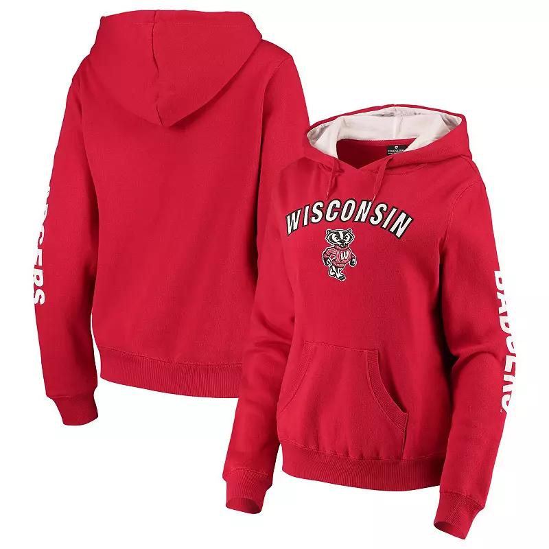 Women's Colosseum Red Wisconsin Badgers Loud and Proud Pullover Hoodie, Size: 2XL Product Image