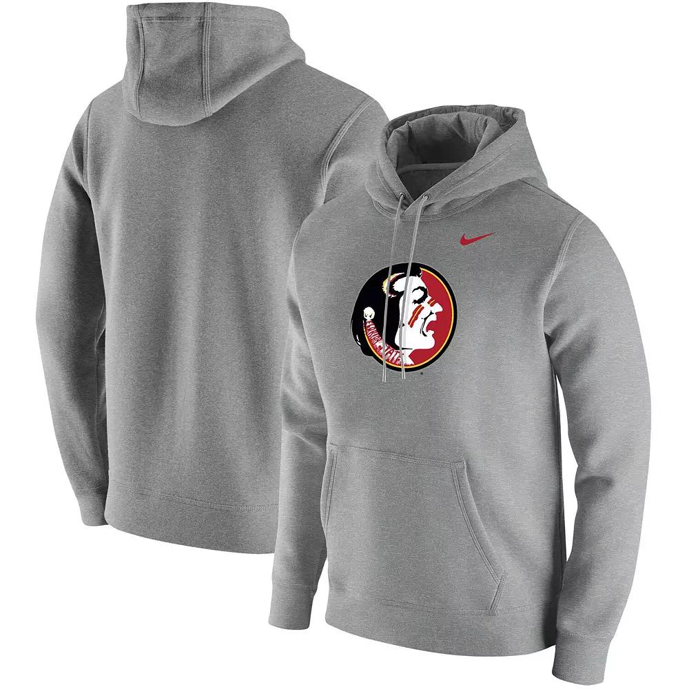 Men's Nike Heathered Gray Florida State Seminoles Vintage School Logo Pullover Hoodie,  Product Image