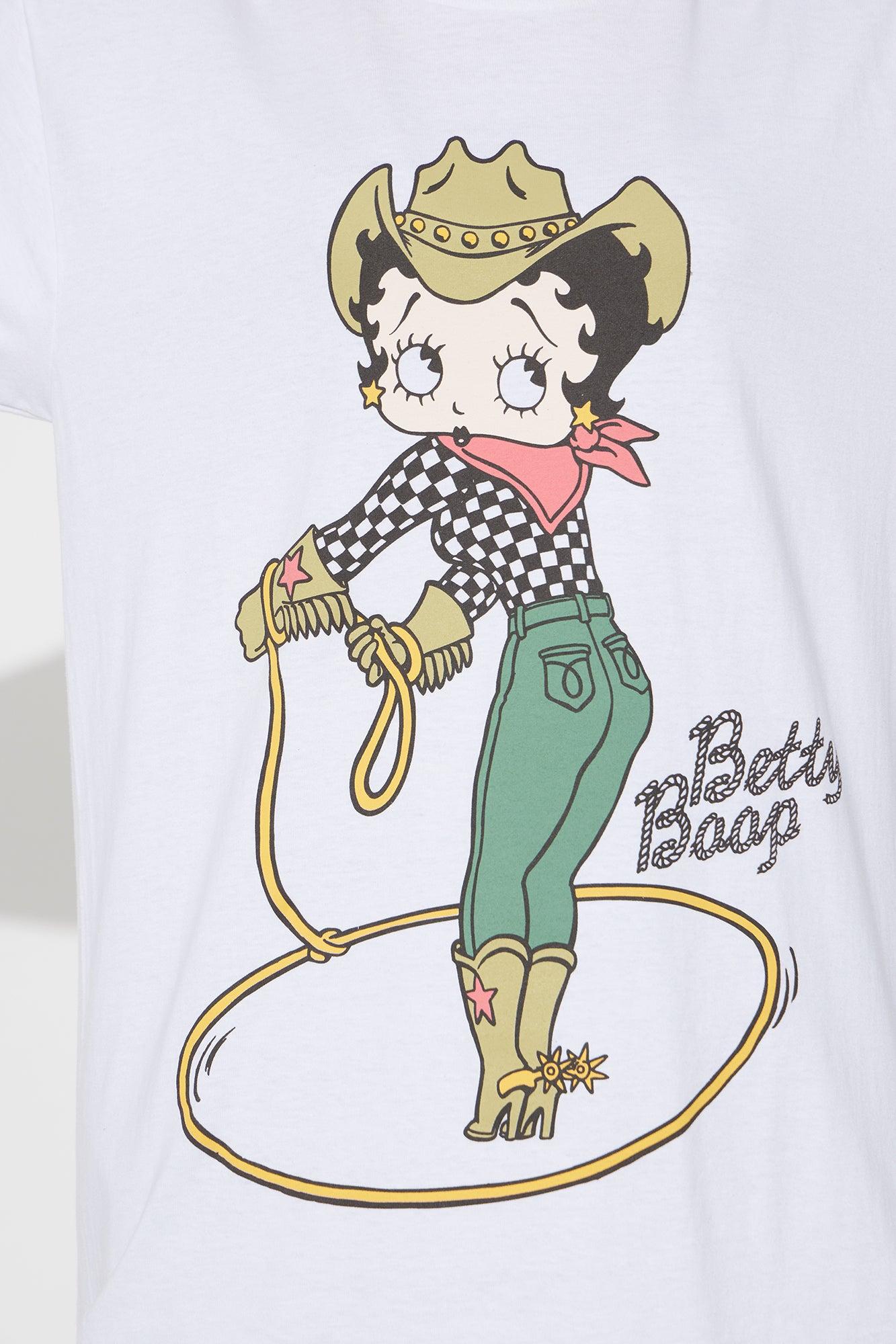 Betty Boop Cowgirl Oversized Tee - White Product Image