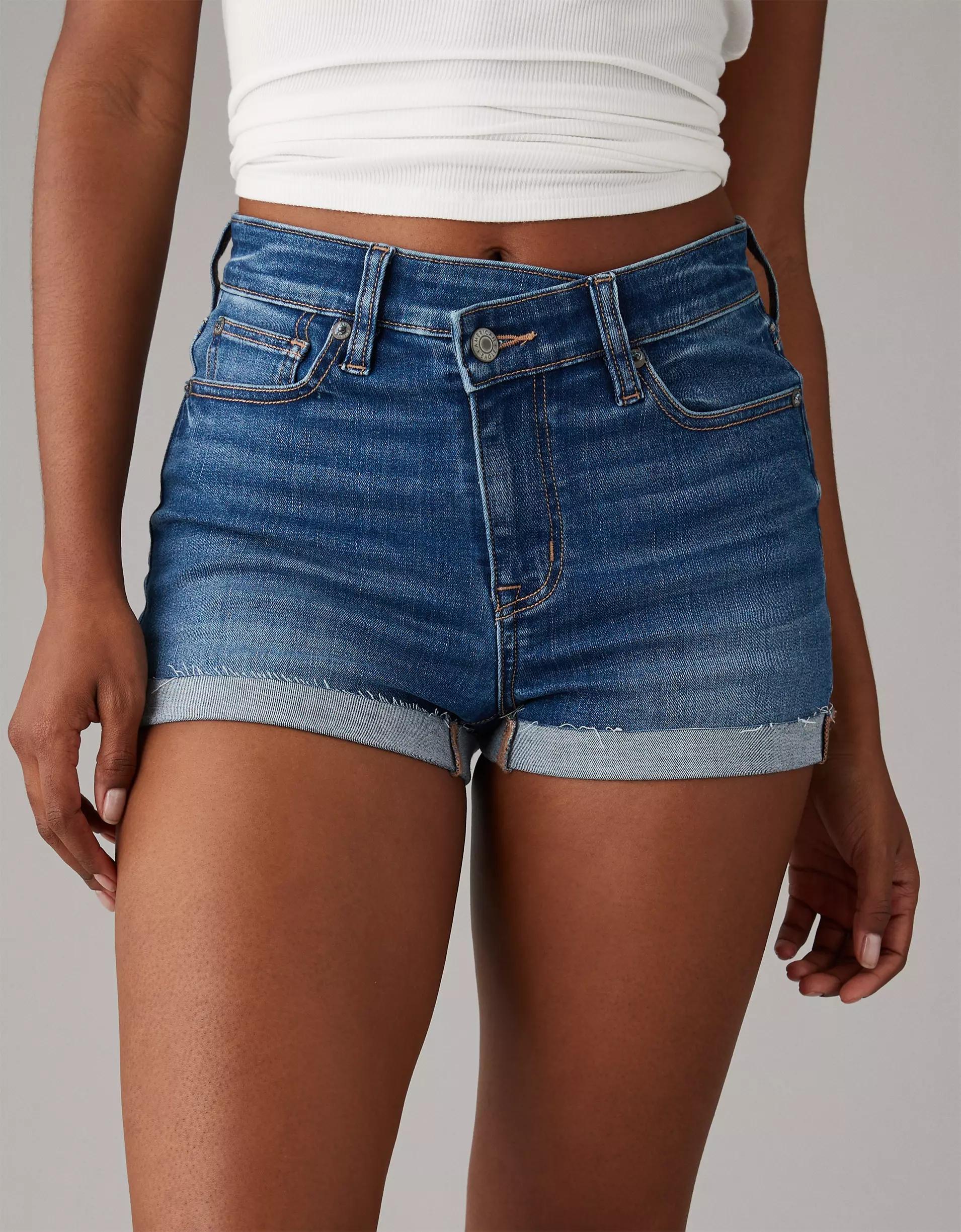 AE Next Level High-Waisted Denim Short Short Product Image