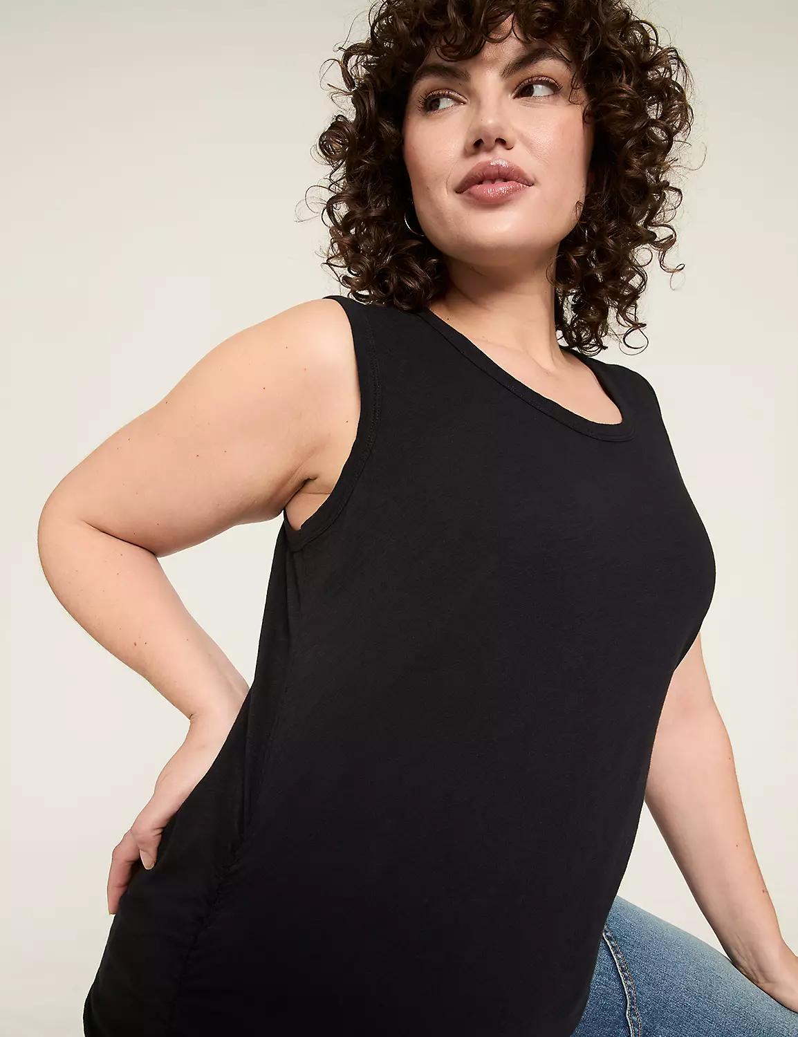 Scoop-Neck Side-Ruched Tank Product Image