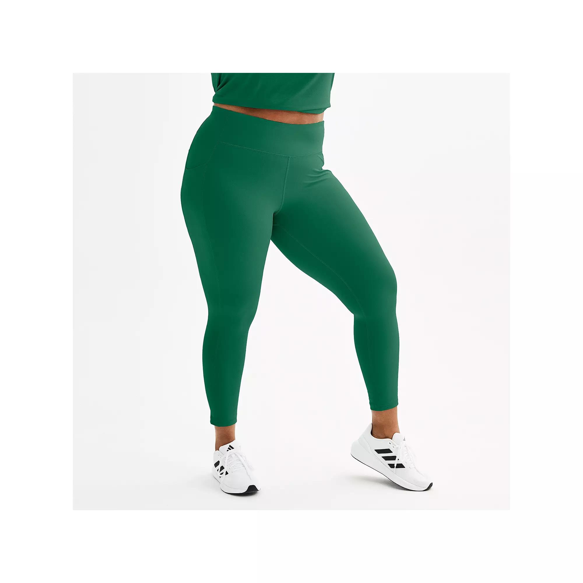 Plus Size Tek Gear® Ultrastretch High-Waisted Side Pocket 7/8 Leggings, Women's, Size: 1XL, Surely Red Product Image