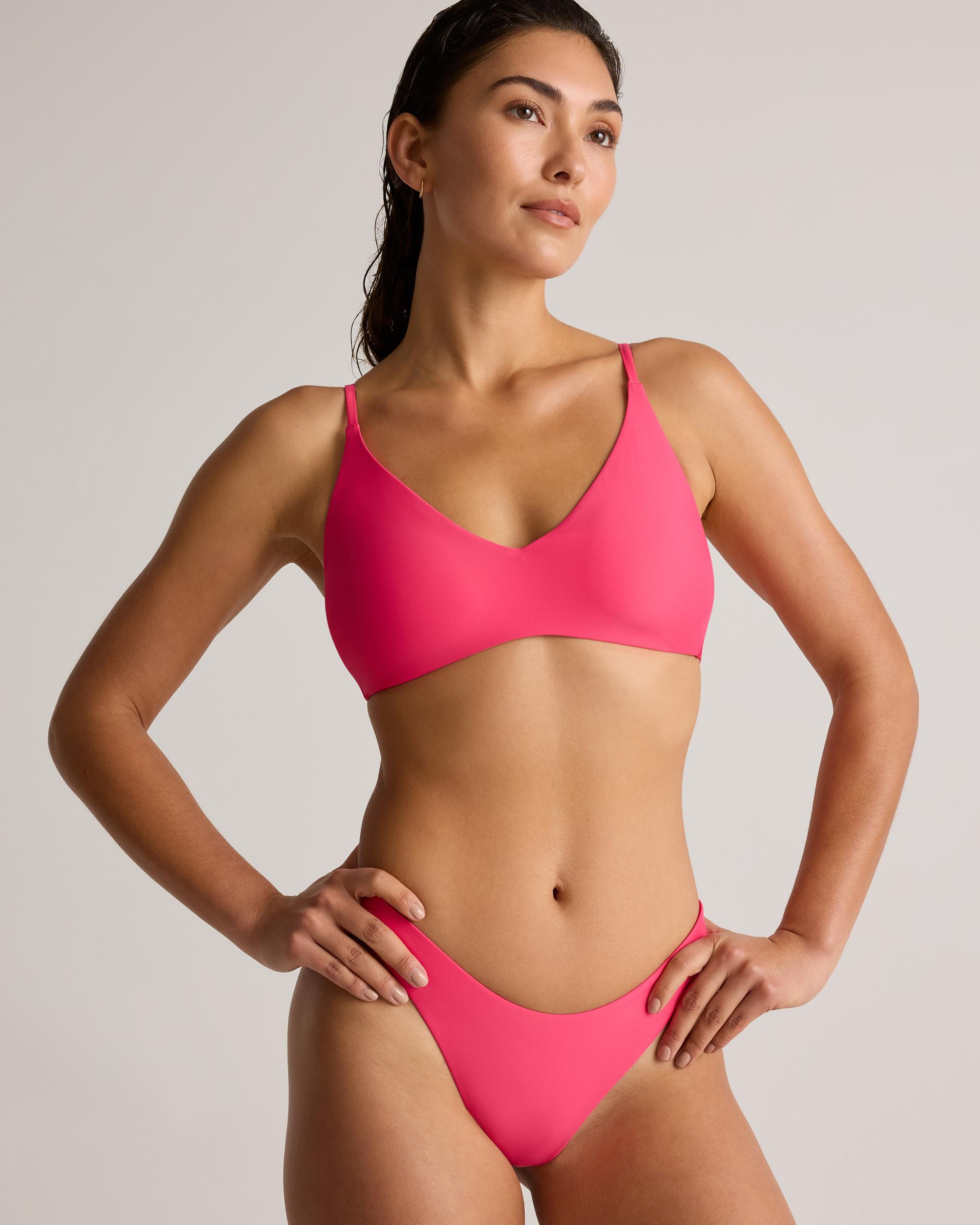 Quince | Women's Italian V-Neck Bikini Top 78% Recycled Polyamide, 22% Spandex Product Image