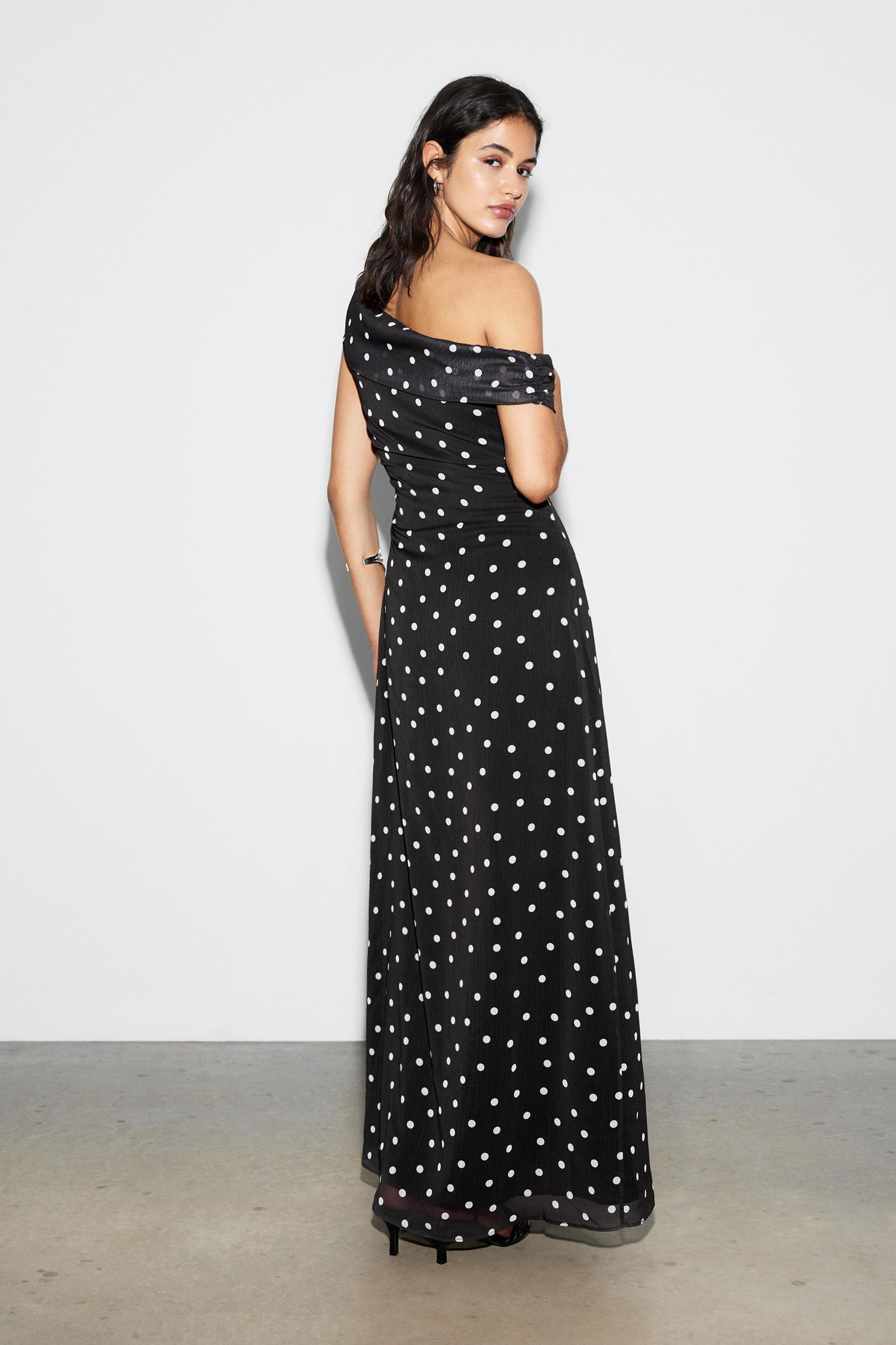 Asymmetric polka dot dress Product Image