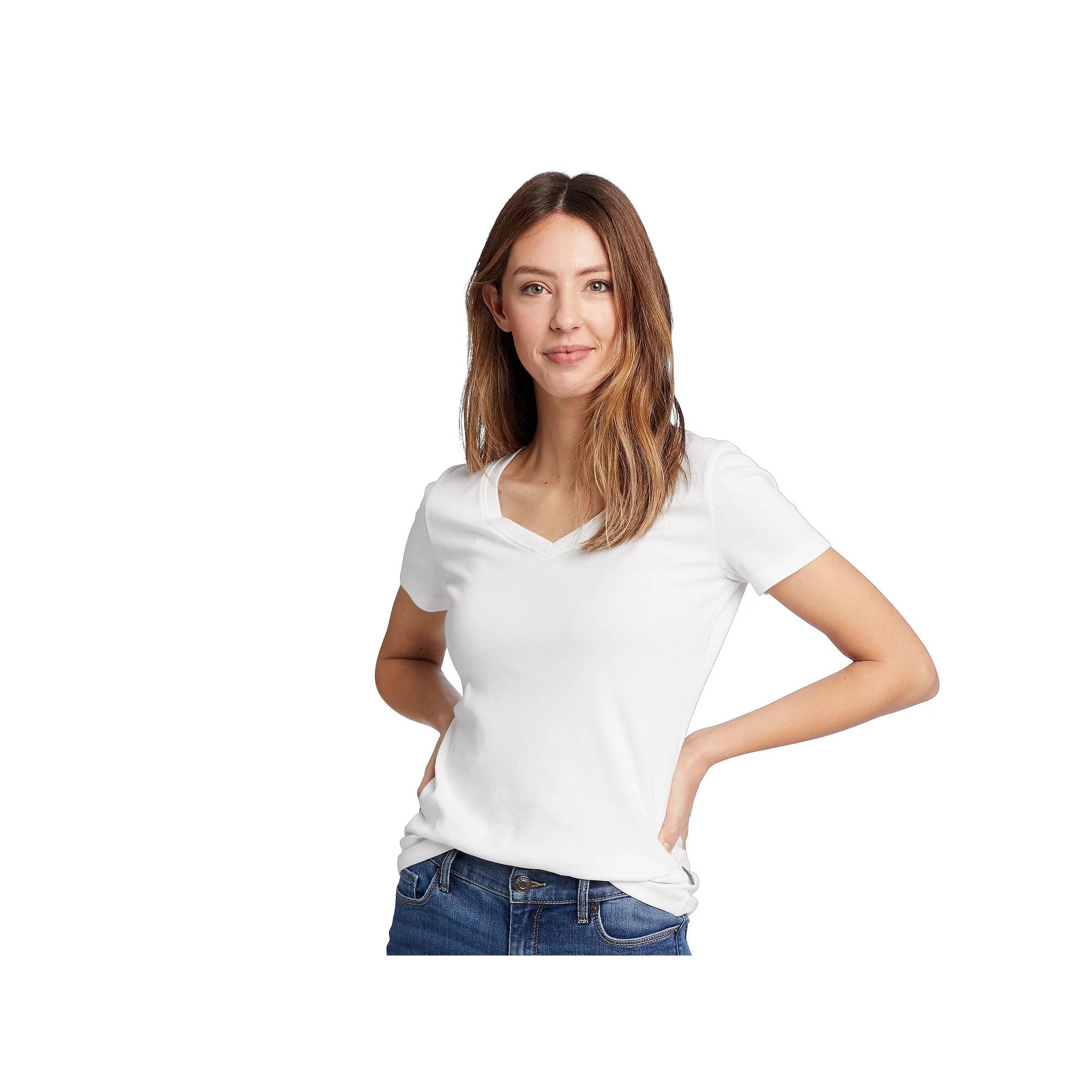 Petite Eddie Bauer Favorite V-Neck T-Shirt, Women's,  Product Image