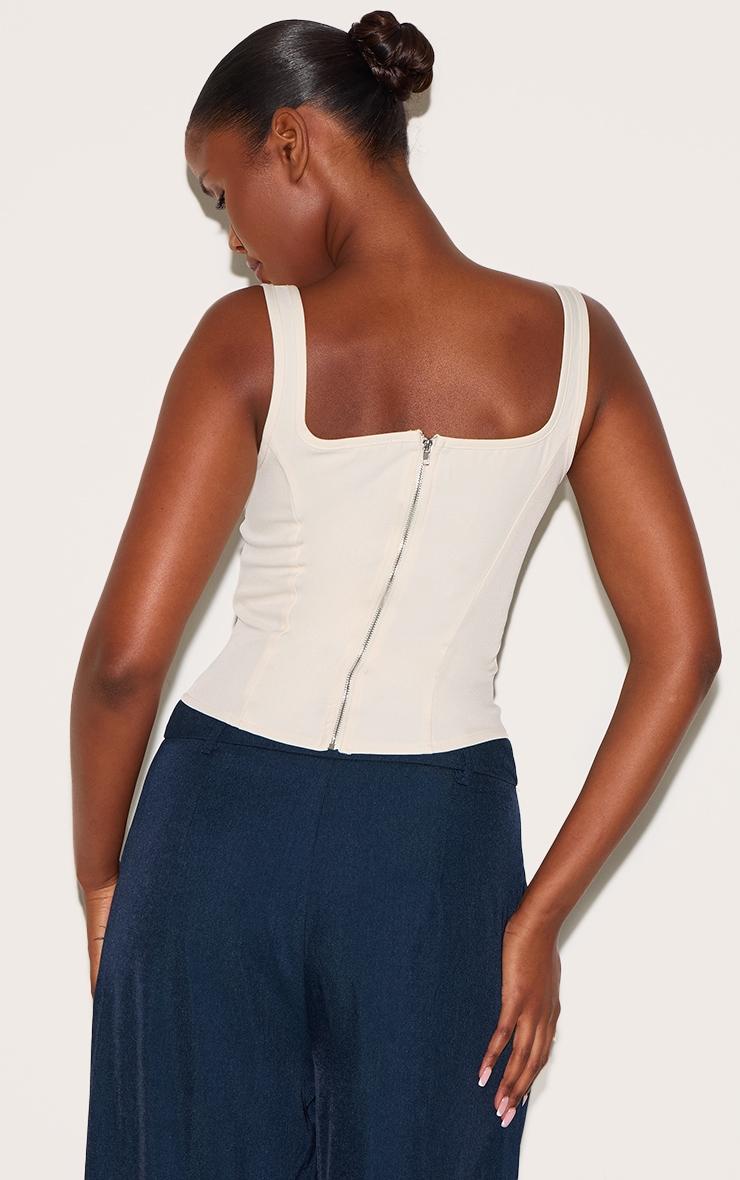 Cream Boned Dip Hem Longline Corset Product Image