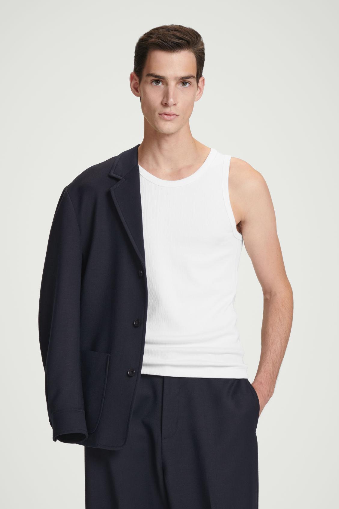 SLIM RIBBED COTTON TANK TOP Product Image