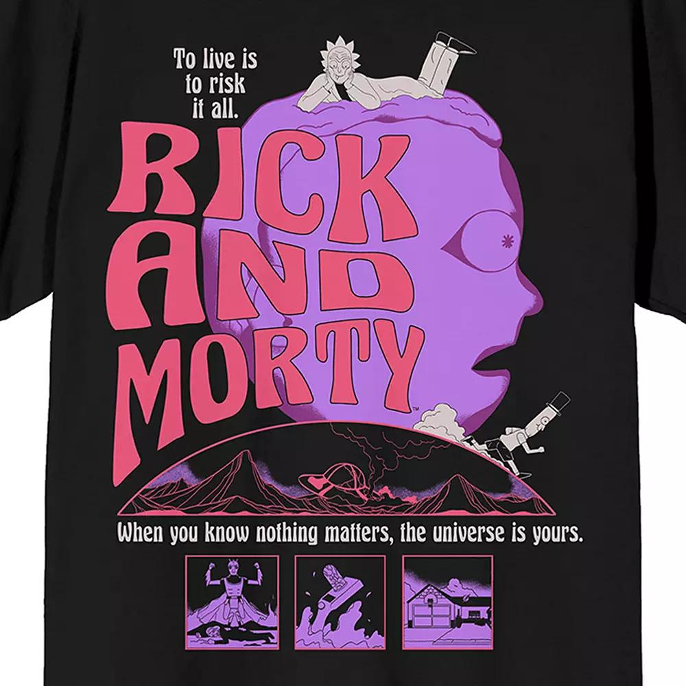 Men's Rick & Morty Trippy Art Short Sleeve Graphic T-Shirt,  Product Image