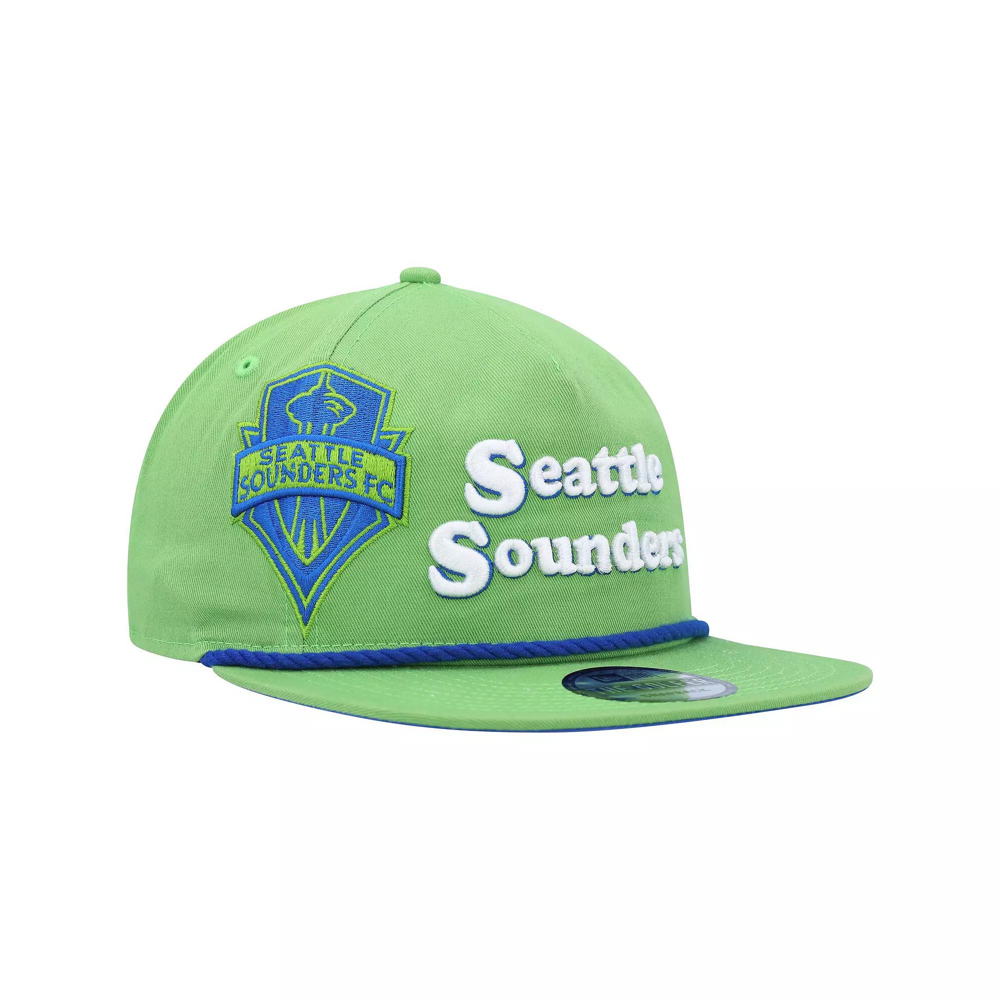 Men's New Era Rave Green Seattle Sounders FC Heritage The Golfer Snapback Hat Product Image